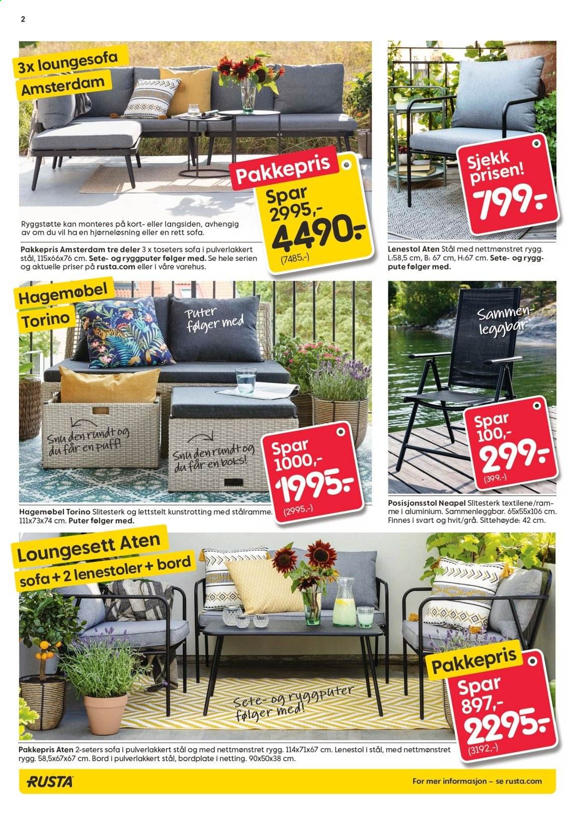 thumbnail - Kundeavis Rusta - 28.4.2021 - 4.5.2021 - Produkter fra tilbudsaviser - pute, bord, stol, sofa. Side 2.