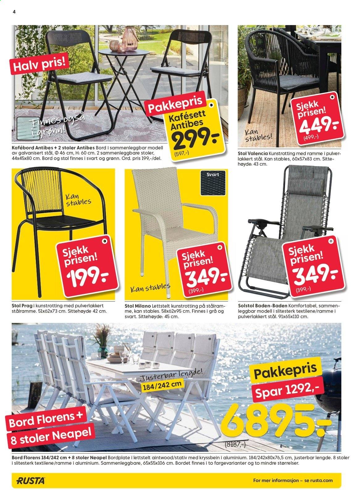 thumbnail - Kundeavis Rusta - 28.4.2021 - 4.5.2021 - Produkter fra tilbudsaviser - bord, stol. Side 4.