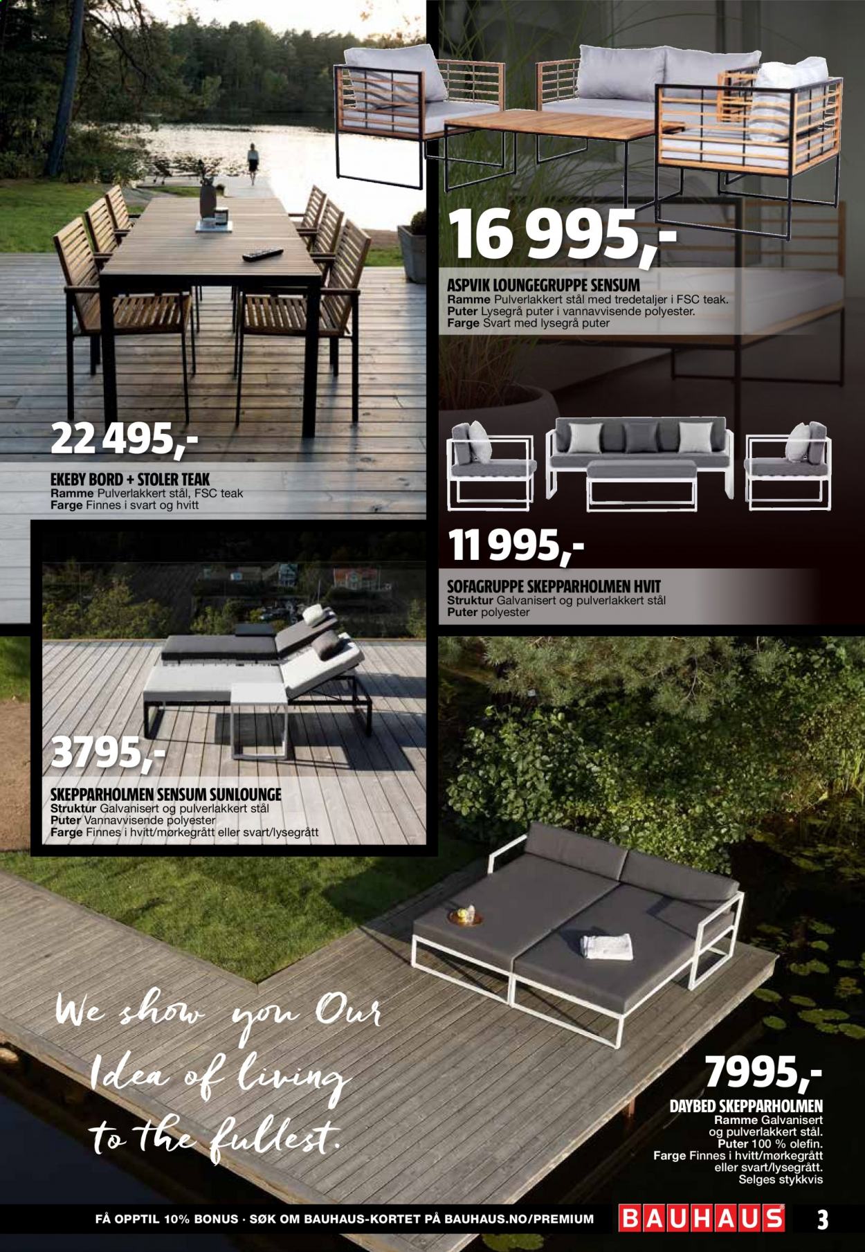 thumbnail - Kundeavis Bauhaus - 3.5.2021 - 7.6.2021 - Produkter fra tilbudsaviser - pute, bord, stol. Side 3.