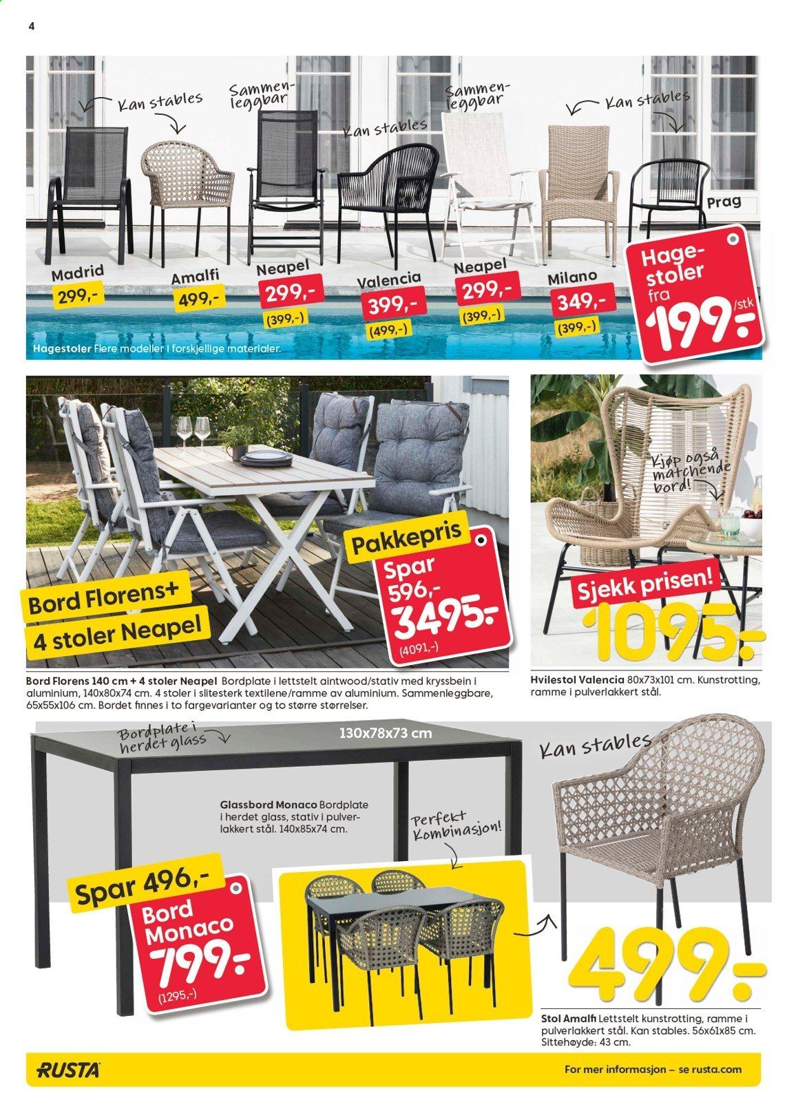 thumbnail - Kundeavis Rusta - 5.5.2021 - 9.5.2021 - Produkter fra tilbudsaviser - bord, stol. Side 4.