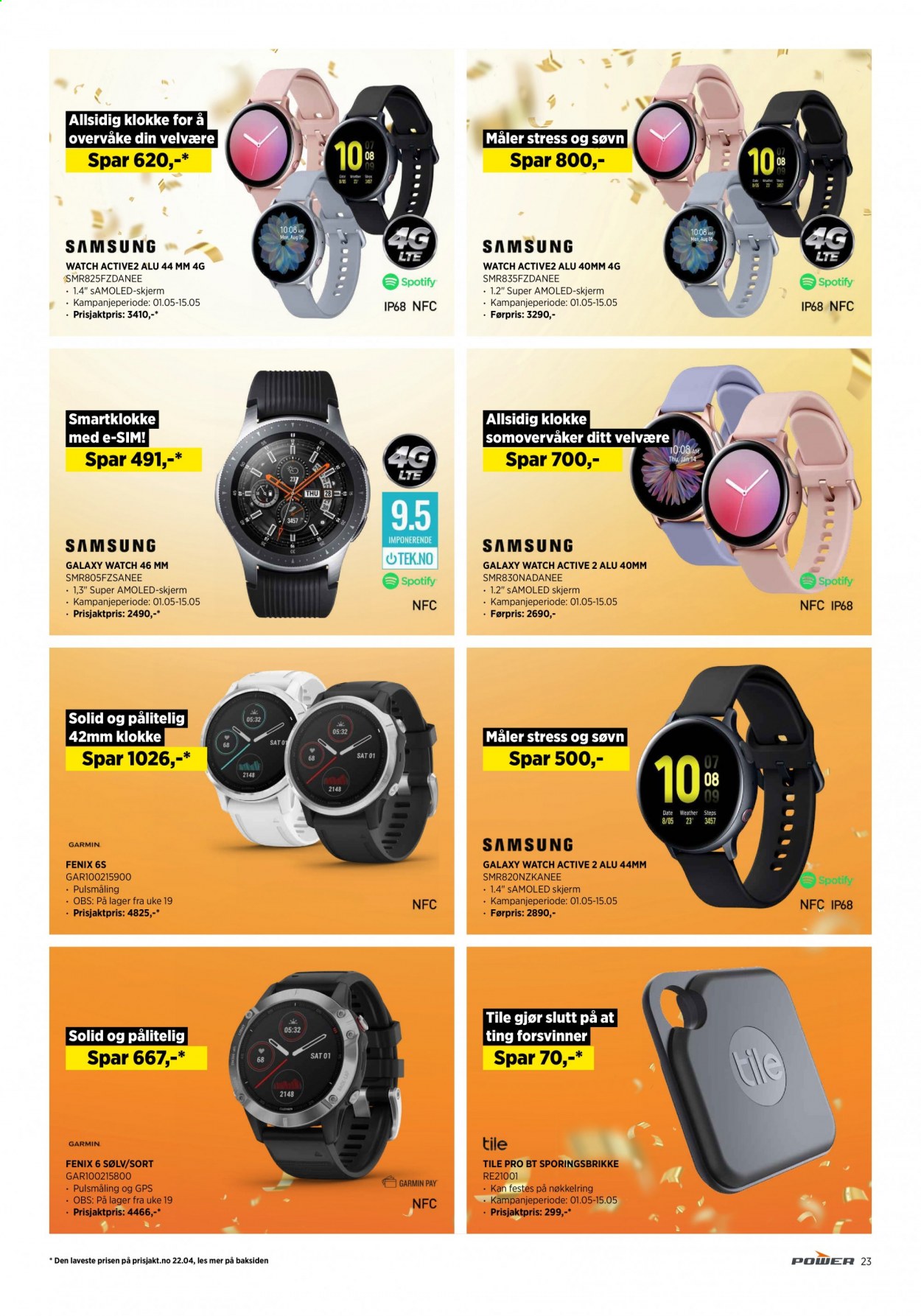 thumbnail - Kundeavis Power - 10.5.2021 - 15.5.2021 - Produkter fra tilbudsaviser - Samsung Galaxy, Samsung, Garmin, Samsung Galaxy Watch, smartklokke. Side 23.