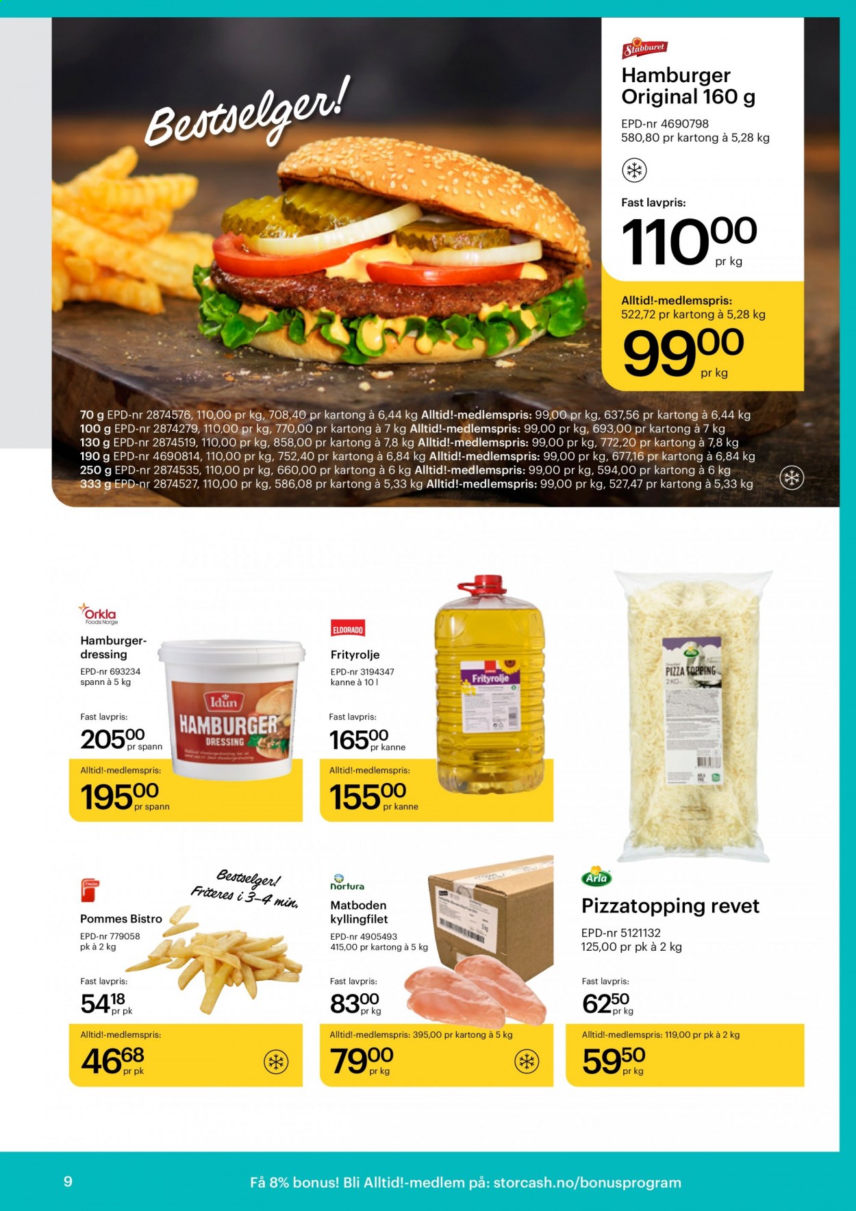 thumbnail - Kundeavis Storcash - 10.5.2021 - 5.6.2021 - Produkter fra tilbudsaviser - kyllingfilet, kyllingkjøtt, burger, frityrolje. Side 9.