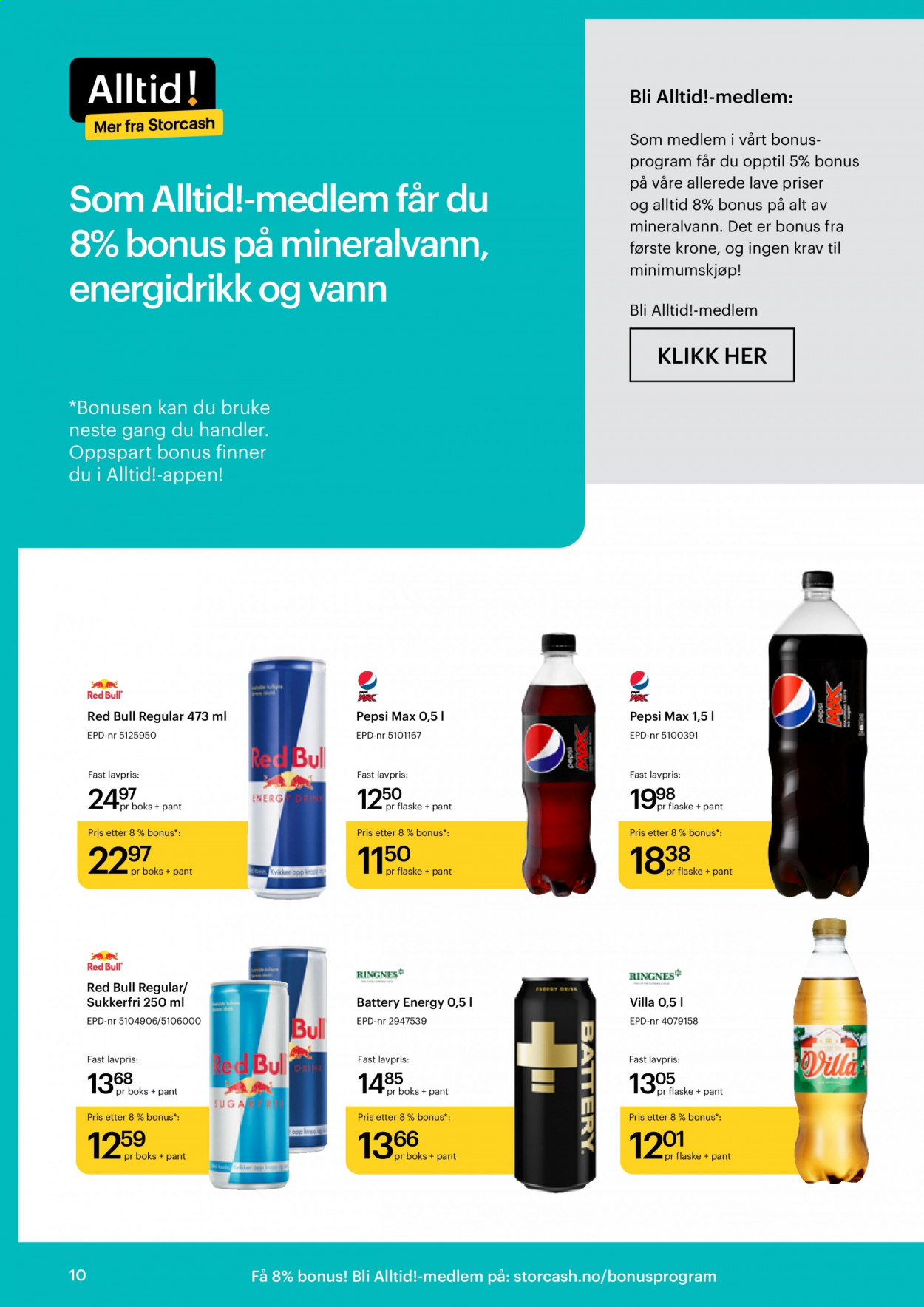 thumbnail - Kundeavis Storcash - 10.5.2021 - 5.6.2021 - Produkter fra tilbudsaviser - Pepsi, Red Bull, Pepsi Max. Side 10.
