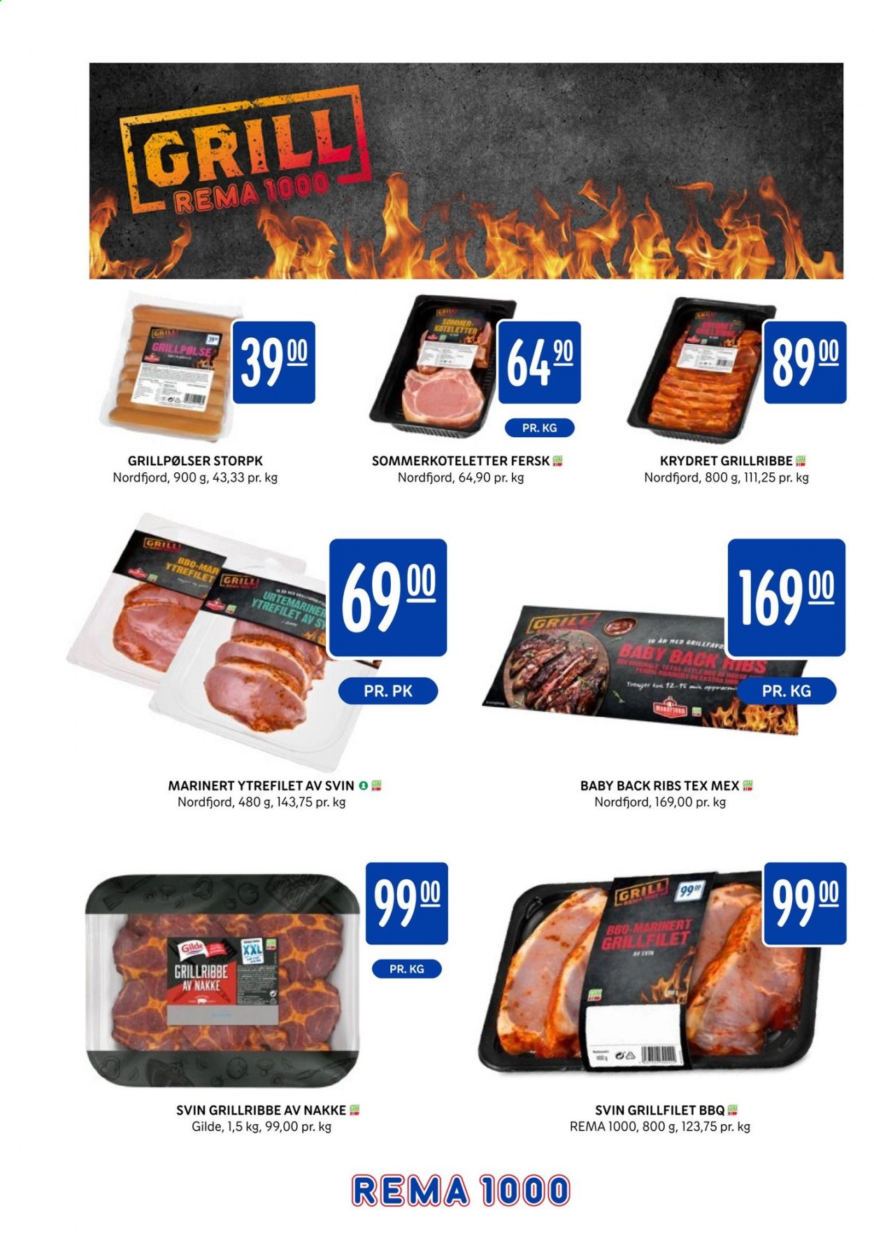 thumbnail - Kundeavis Rema 1000 - 18.5.2021 - 30.5.2021 - Produkter fra tilbudsaviser - ytrefilet, svin ytrefilet, svinekoteletter, grillpølse, grill. Side 4.