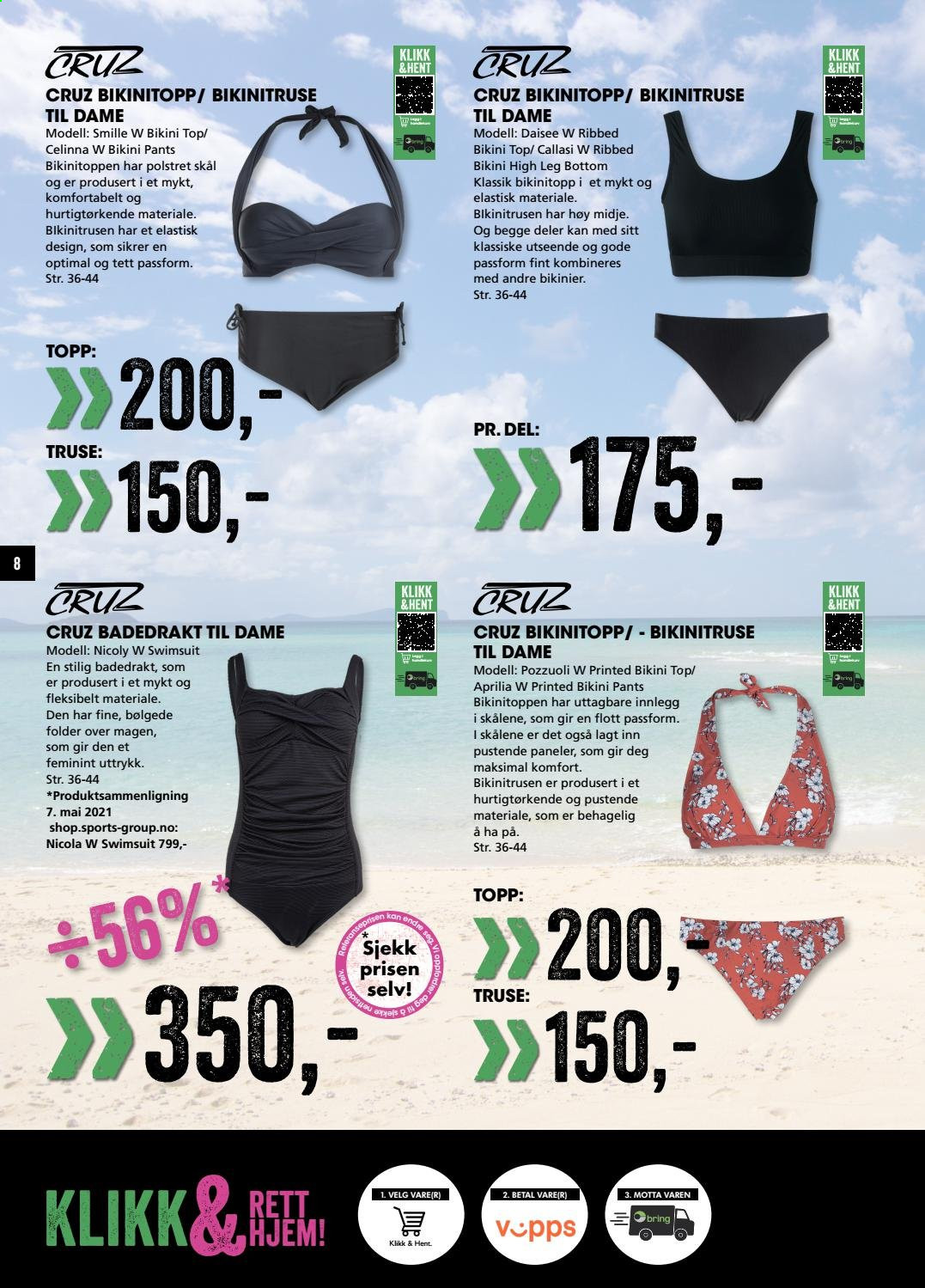 thumbnail - Kundeavis Sport Outlet - 26.5.2021 - 29.5.2021 - Produkter fra tilbudsaviser - badedrakt, bikini, bikinitruse, truse. Side 8.