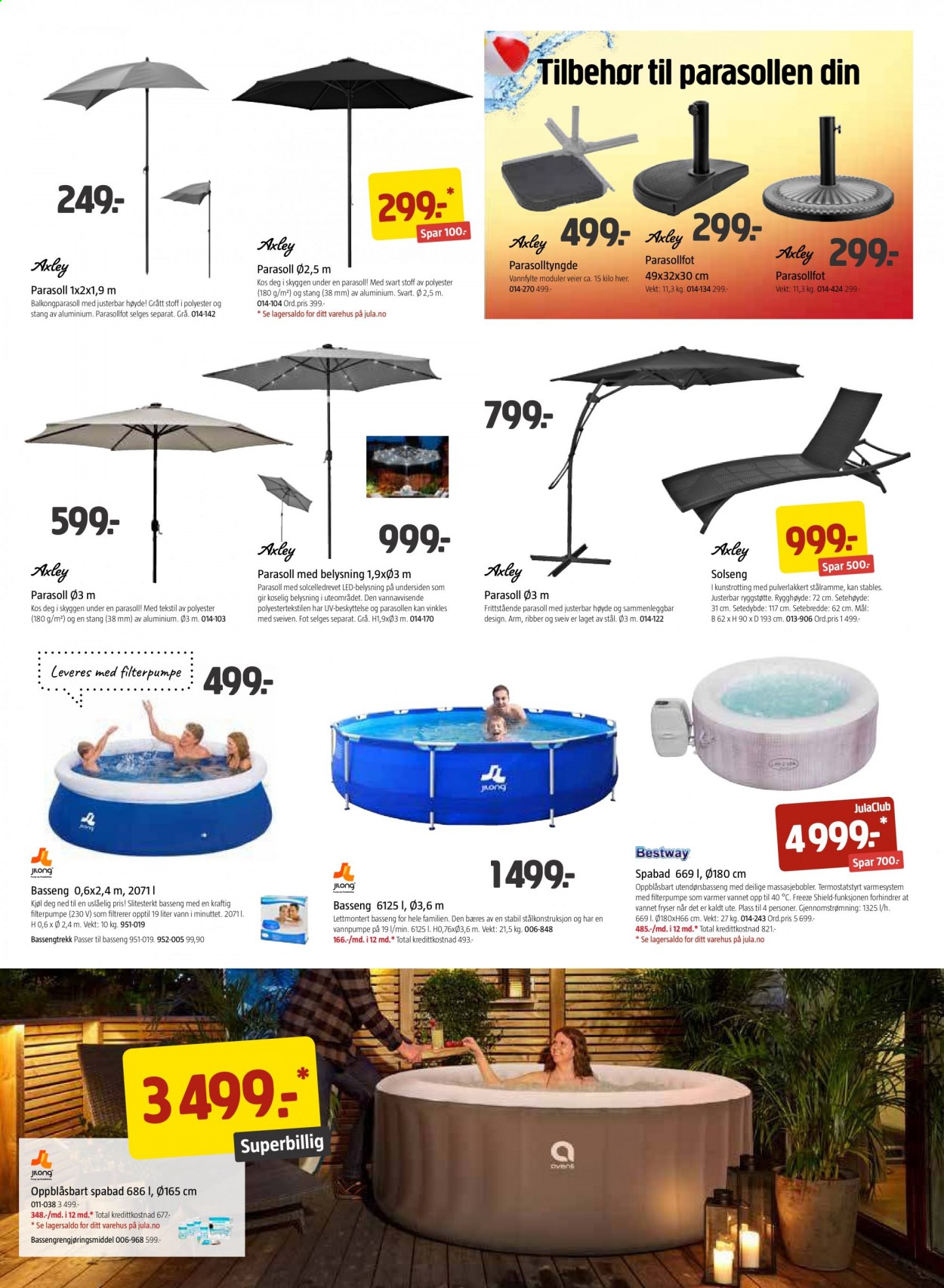 thumbnail - Kundeavis Jula - 28.5.2021 - 27.6.2021 - Produkter fra tilbudsaviser - solseng, parasoll. Side 7.