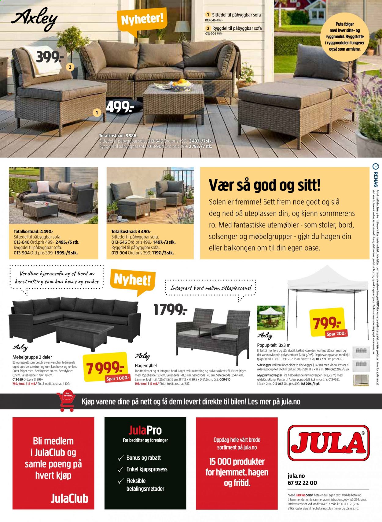 thumbnail - Kundeavis Jula - 28.5.2021 - 27.6.2021 - Produkter fra tilbudsaviser - hagemøbler, stol, sofa. Side 8.