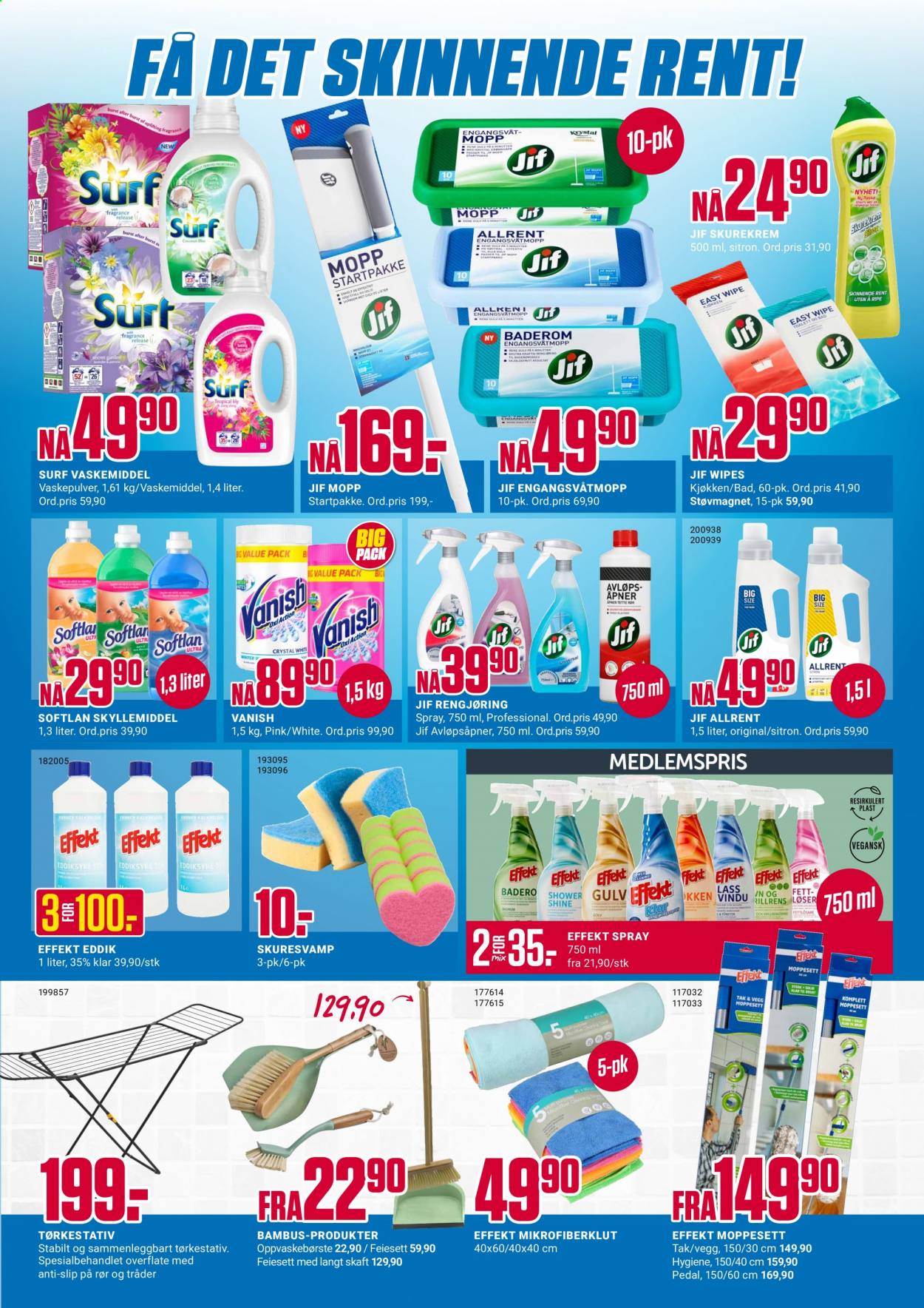 thumbnail - Kundeavis Europris - 7.6.2021 - 12.6.2021 - Produkter fra tilbudsaviser - eddik, avløpsåpner, vaskemiddel, vaskepulver, tørkestativ. Side 3.