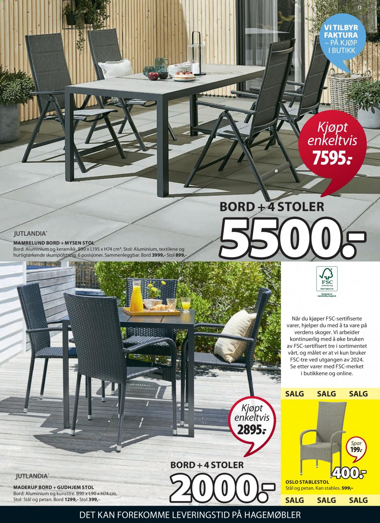 thumbnail - Kundeavis JYSK - 14.6.2021 - 19.6.2021 - Produkter fra tilbudsaviser - bord, stol, hagemøbler. Side 11.