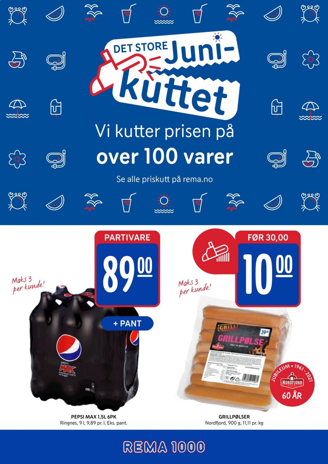 Kundeavis Rema 1000 - 14.6.2021 - 27.6.2021. Side 1