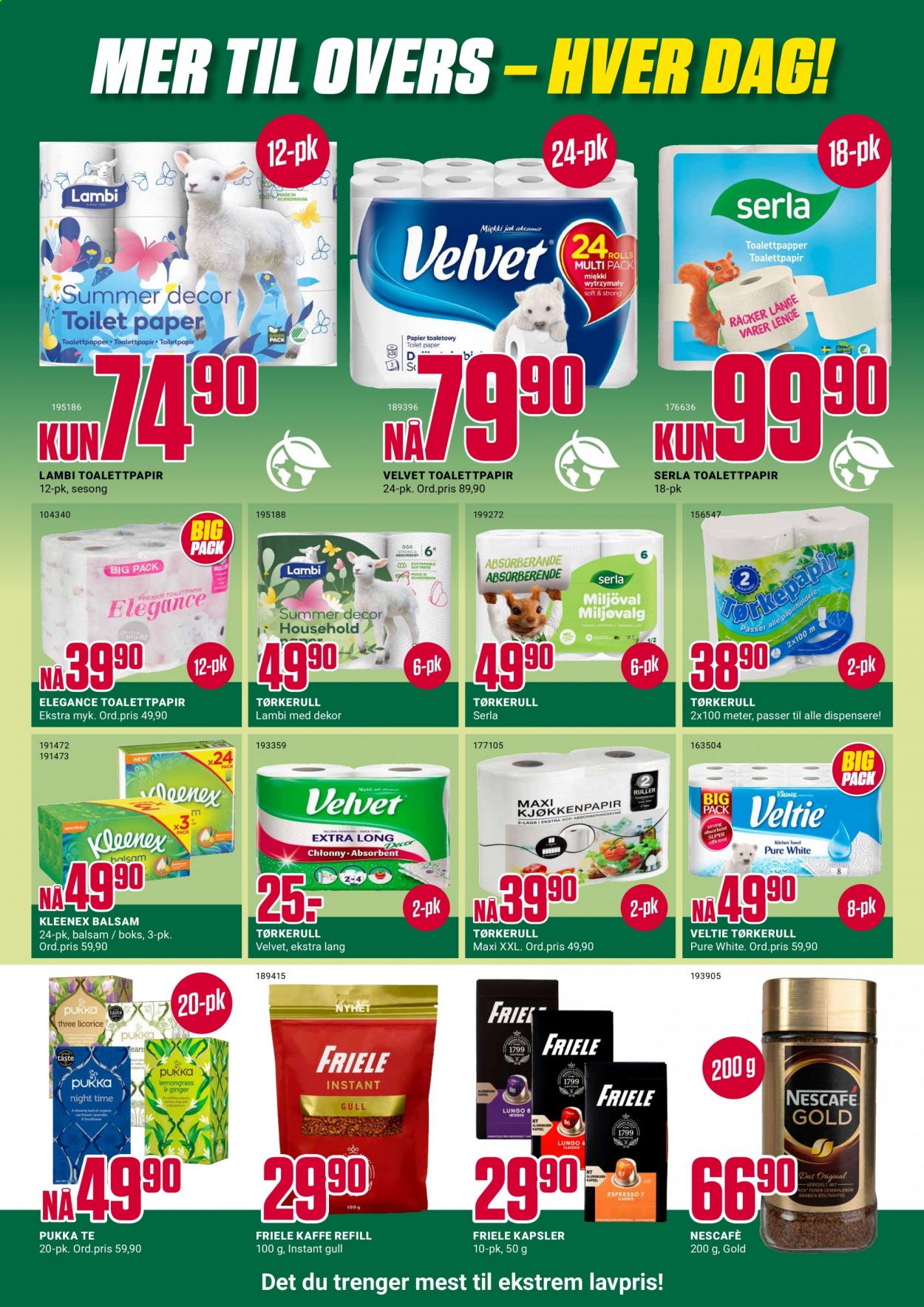 thumbnail - Kundeavis Europris - 28.6.2021 - 3.7.2021 - Produkter fra tilbudsaviser - Nescafé, Kleenex, toalettpapir, tørkerull. Side 2.
