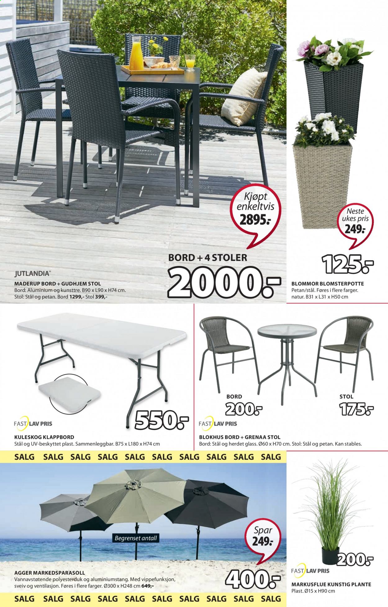 thumbnail - Kundeavis JYSK - 12.7.2021 - 17.7.2021 - Produkter fra tilbudsaviser - bord, stol. Side 10.