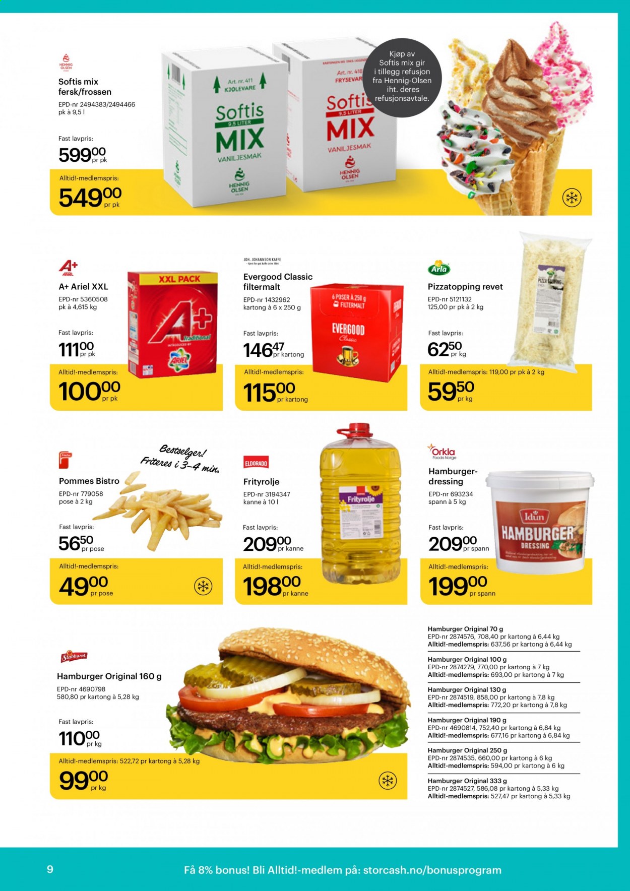 thumbnail - Kundeavis Storcash - 12.7.2021 - 7.8.2021 - Produkter fra tilbudsaviser - burger, frityrolje. Side 9.