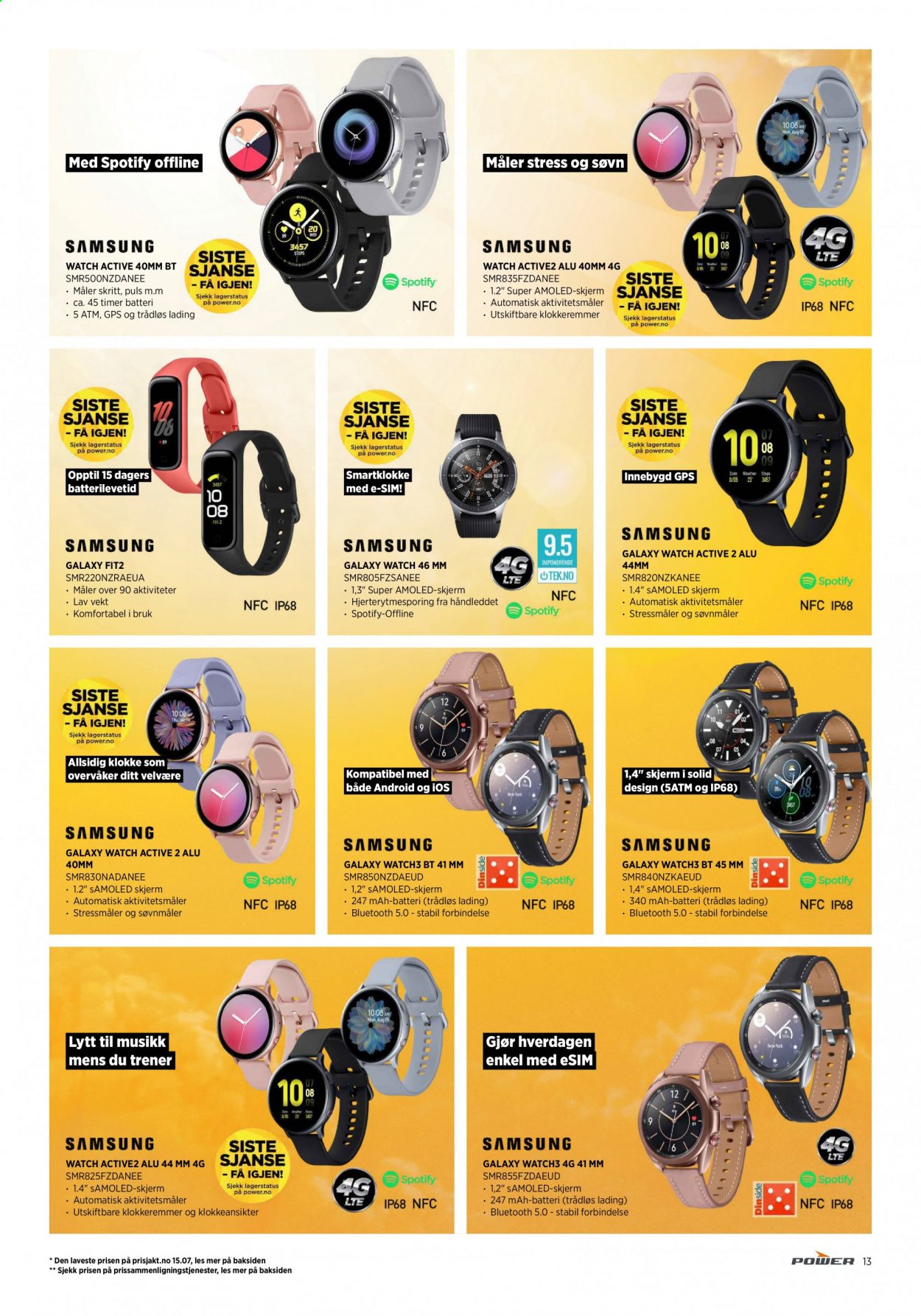 thumbnail - Kundeavis Power - 24.7.2021 - 31.7.2021 - Produkter fra tilbudsaviser - Samsung Galaxy, Samsung, batteri, Samsung Galaxy Watch, smartklokke. Side 13.