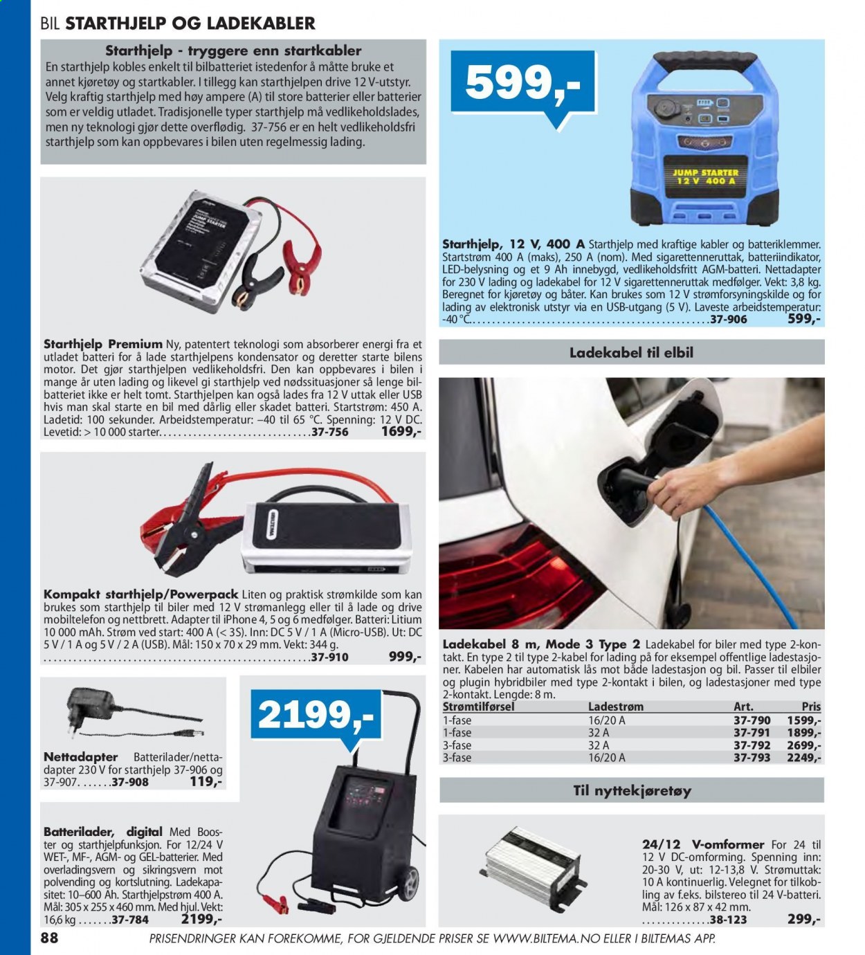 thumbnail - Kundeavis Biltema - Produkter fra tilbudsaviser - batterilader, iPhone, ladestasjon. Side 88.
