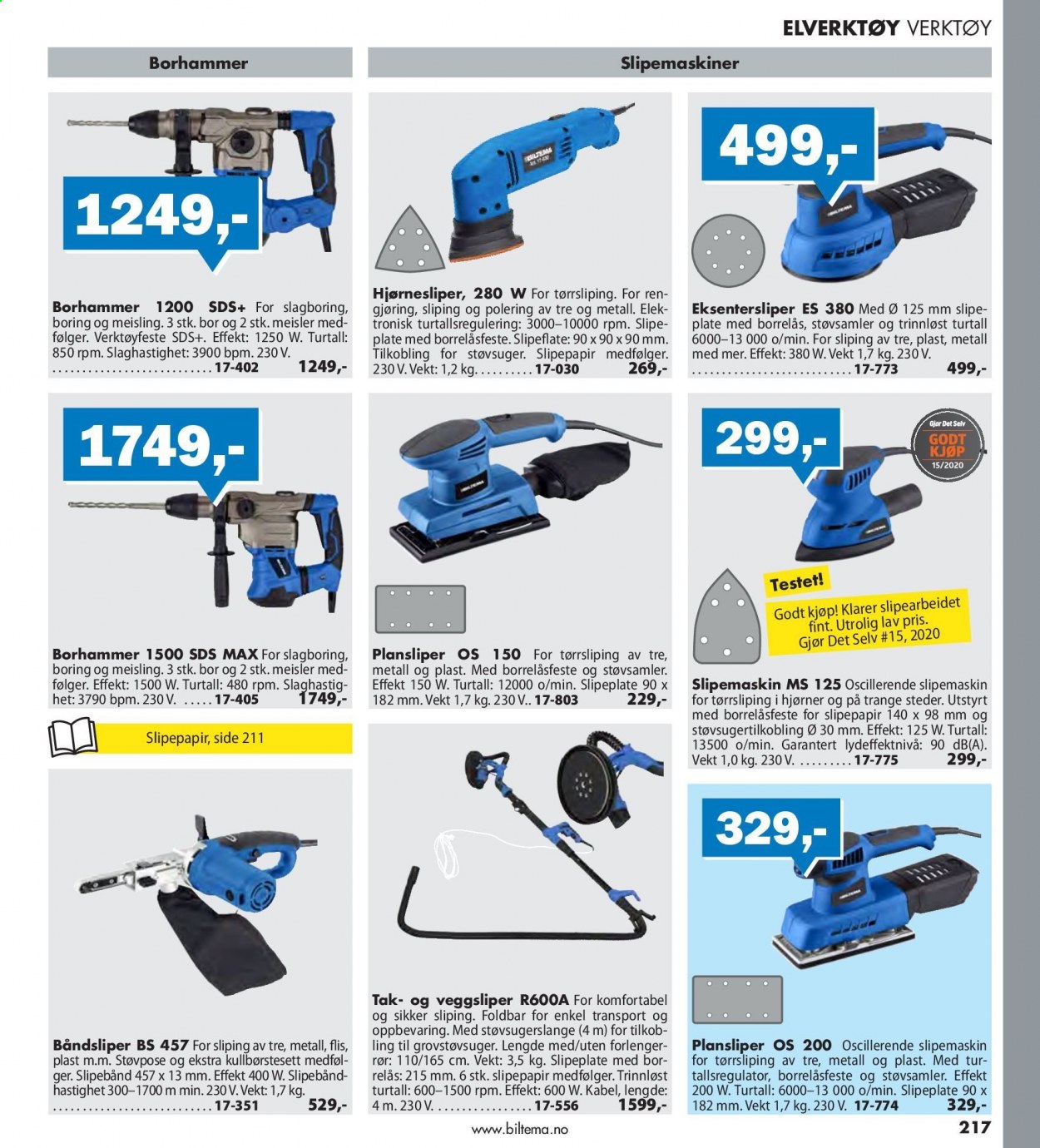 thumbnail - Kundeavis Biltema - Produkter fra tilbudsaviser - verktøy, grovstøvsuger. Side 217.
