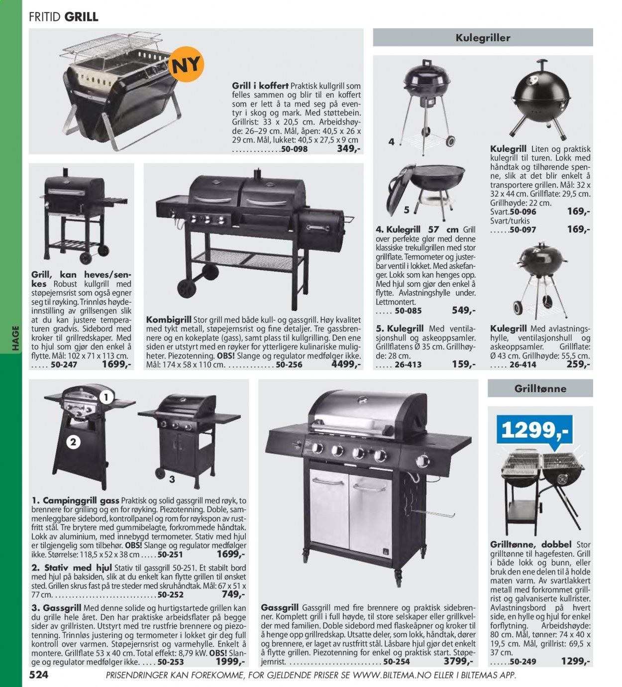 thumbnail - Kundeavis Biltema - Produkter fra tilbudsaviser - hylle, bord, grill. Side 524.