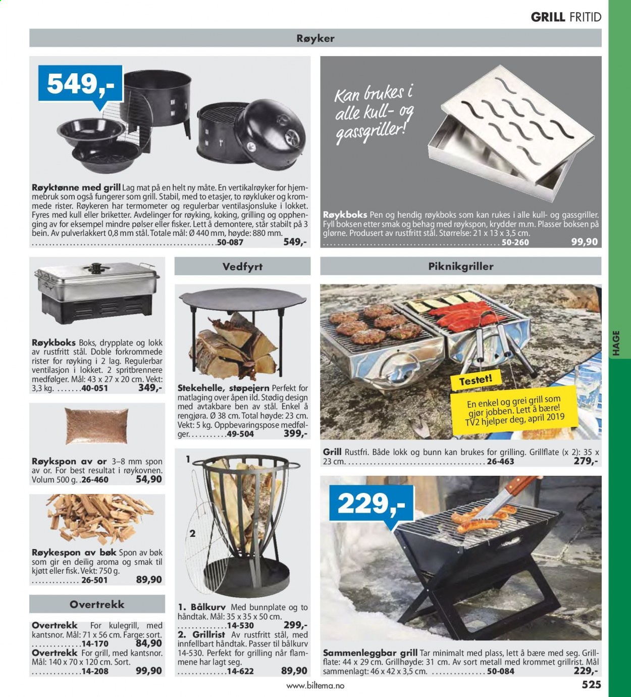 thumbnail - Kundeavis Biltema - Produkter fra tilbudsaviser - grill. Side 525.