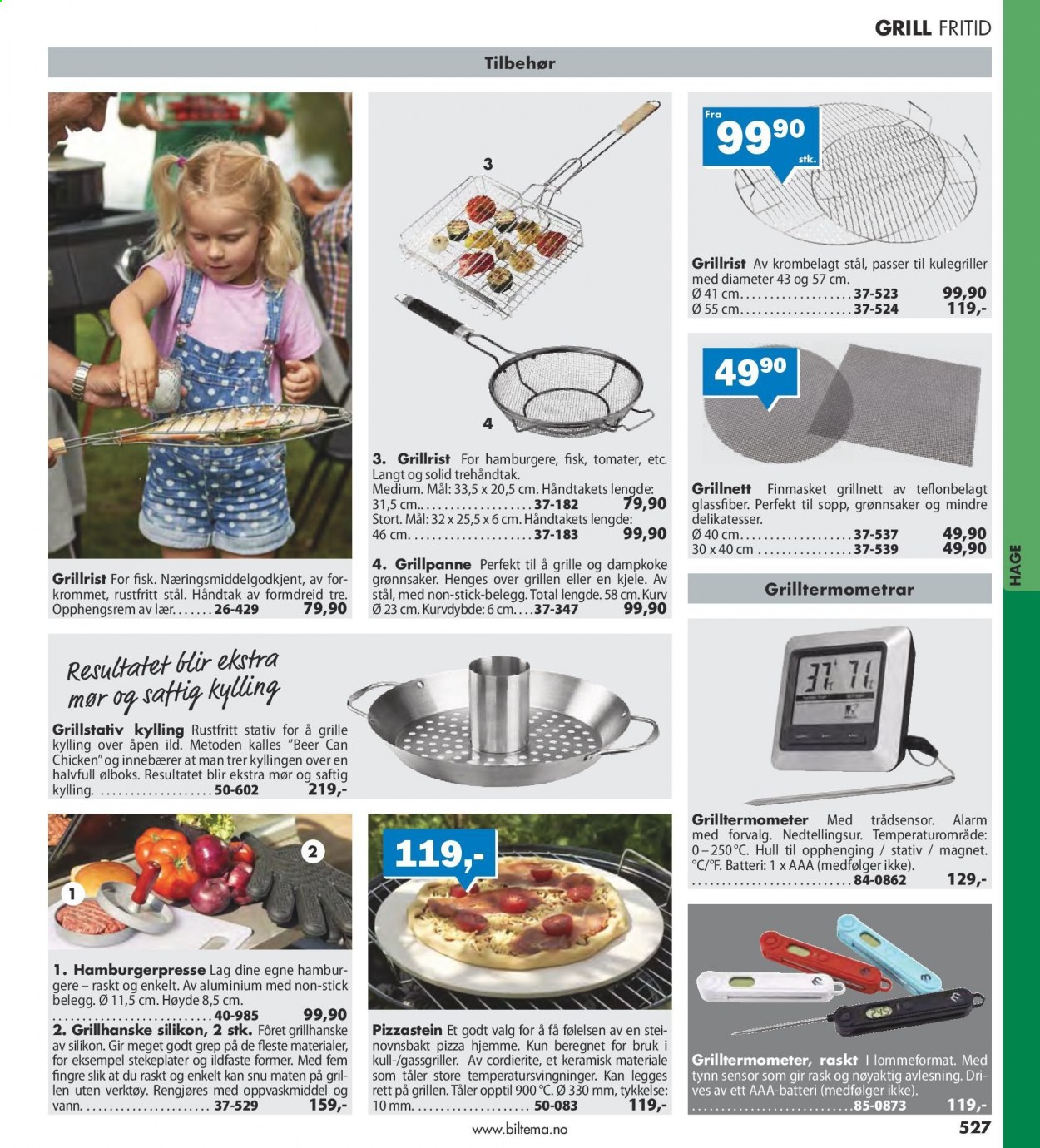 thumbnail - Kundeavis Biltema - Produkter fra tilbudsaviser - kurv, ildfaste skåler, stativ, verktøy, grill. Side 527.