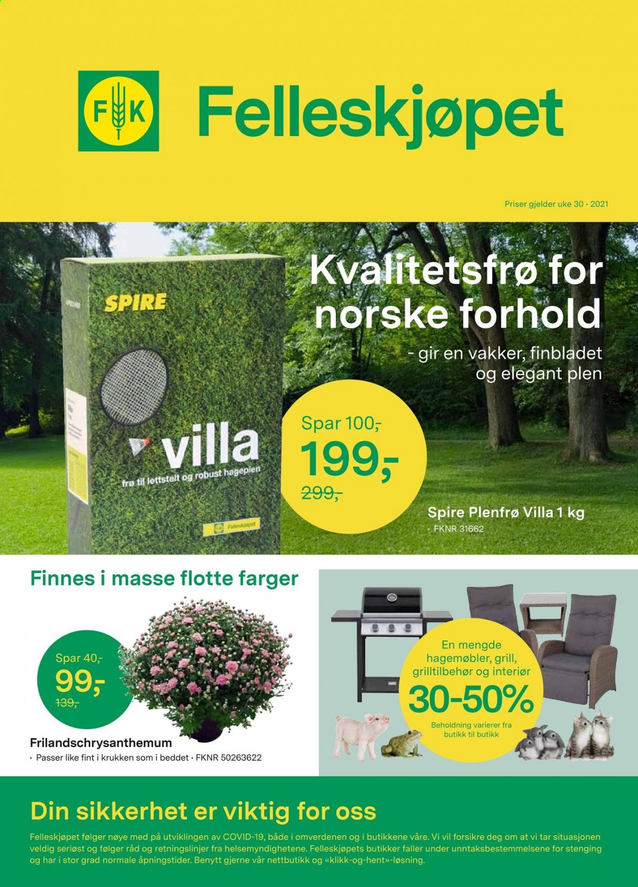 thumbnail - Kundeavis Felleskjøpet - 26.7.2021 - 1.8.2021 - Produkter fra tilbudsaviser - hagemøbler, grill. Side 1.