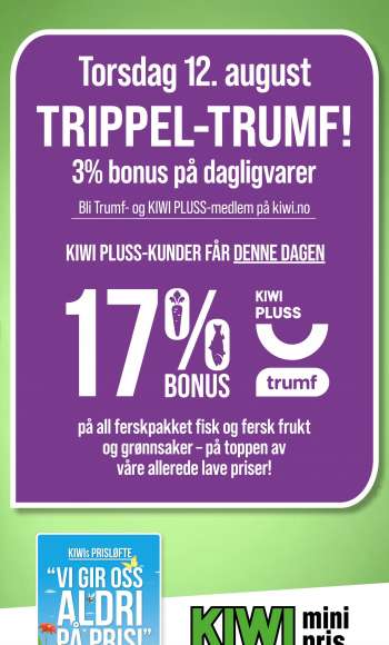 Kundeavis KIWI - 09.08.2021 - 15.08.2021.