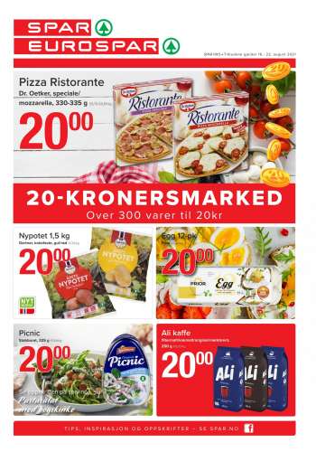 Kundeavis SPAR - 16.08.2021 - 22.08.2021.