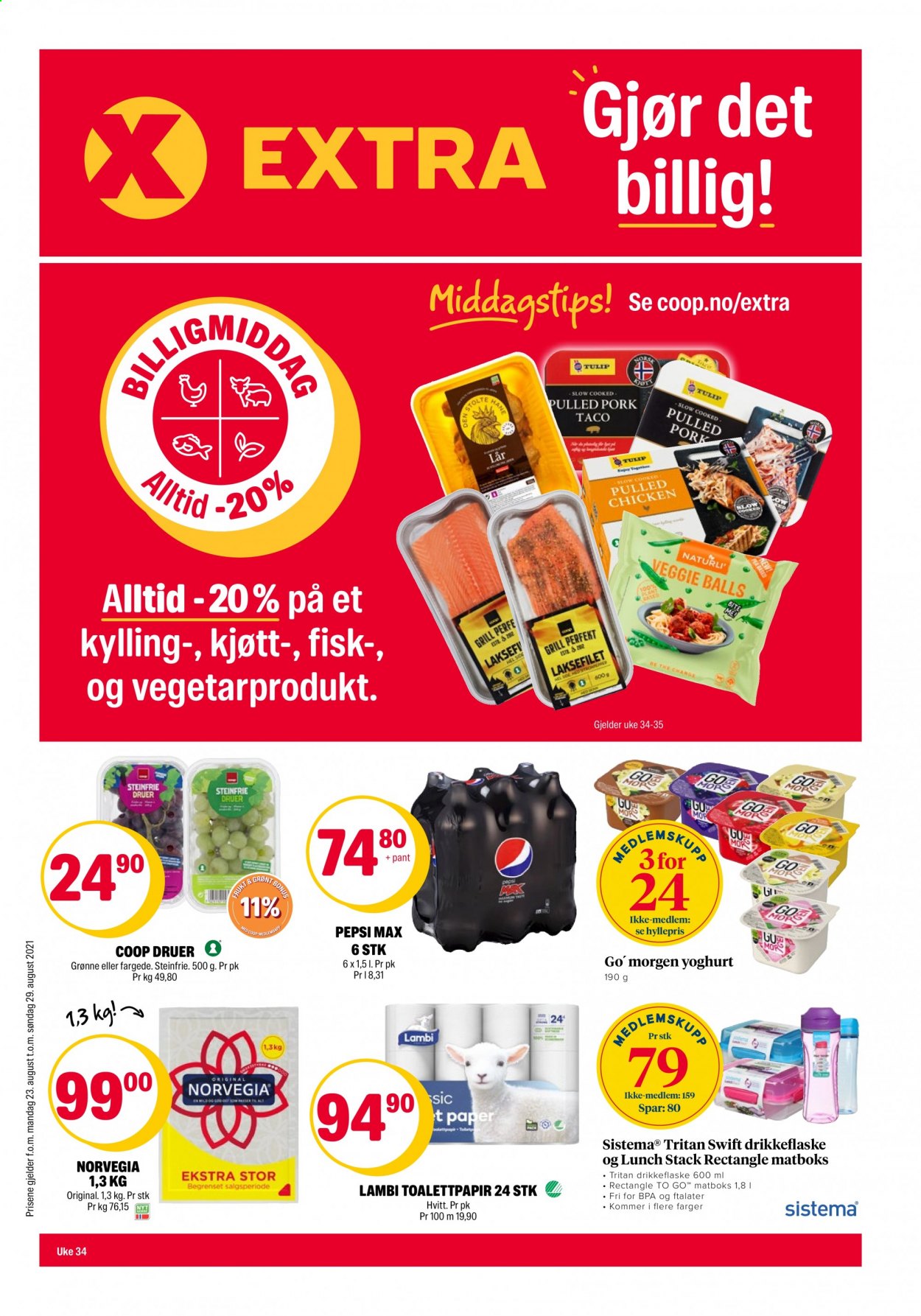 Kundeavis Coop Extra - 23.8.2021 - 29.8.2021. Side 1