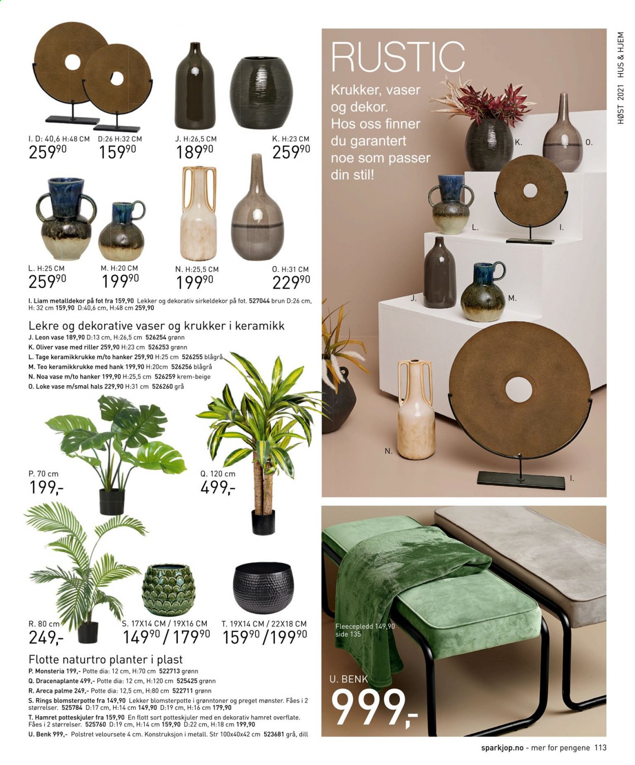 thumbnail - Kundeavis Sparkjøp - Produkter fra tilbudsaviser - benk, planter. Side 113.
