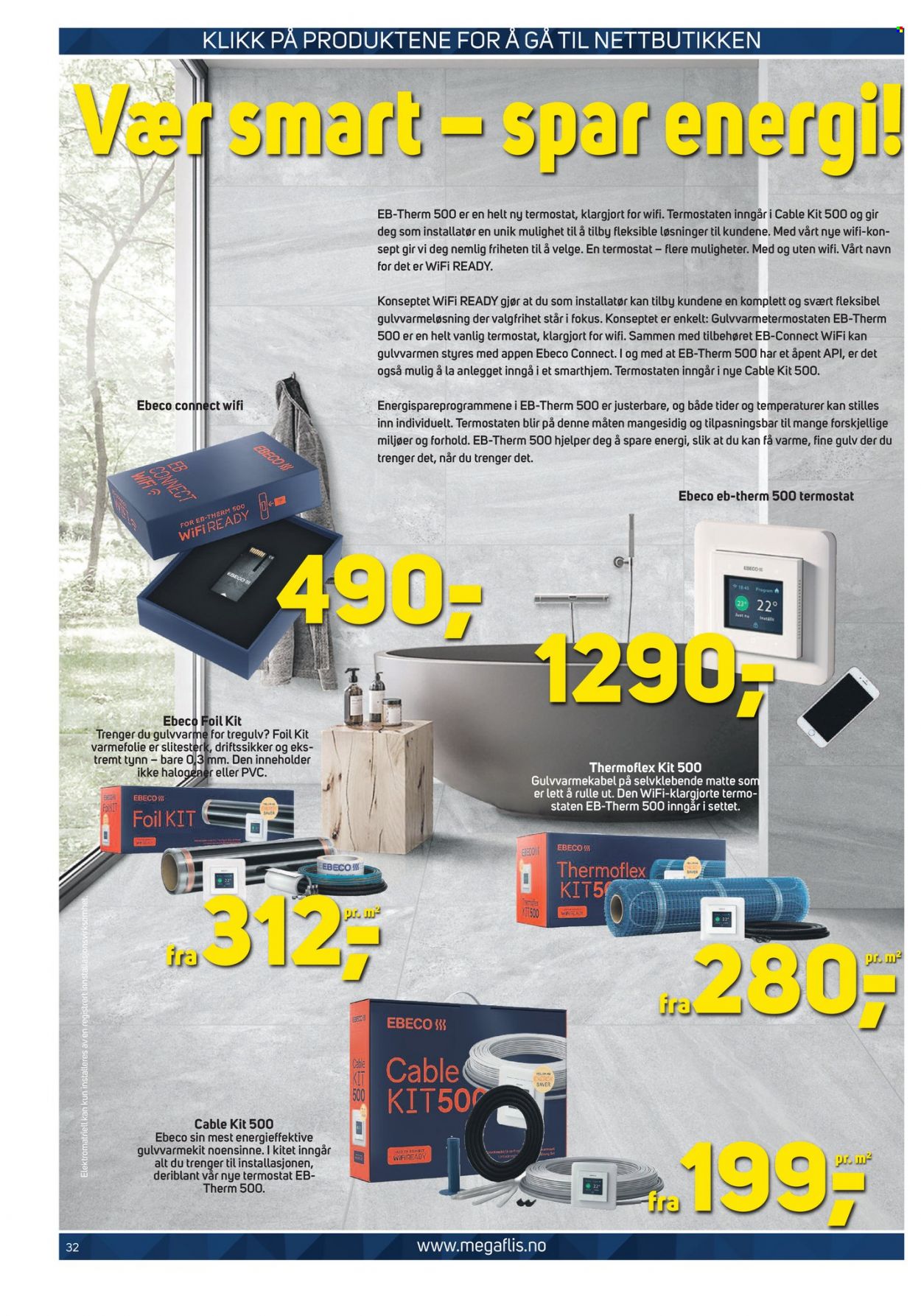thumbnail - Kundeavis MegaFlis - 9.9.2021 - 25.9.2021 - Produkter fra tilbudsaviser - selvklebende, gulv, thermoflex kit. Side 32.