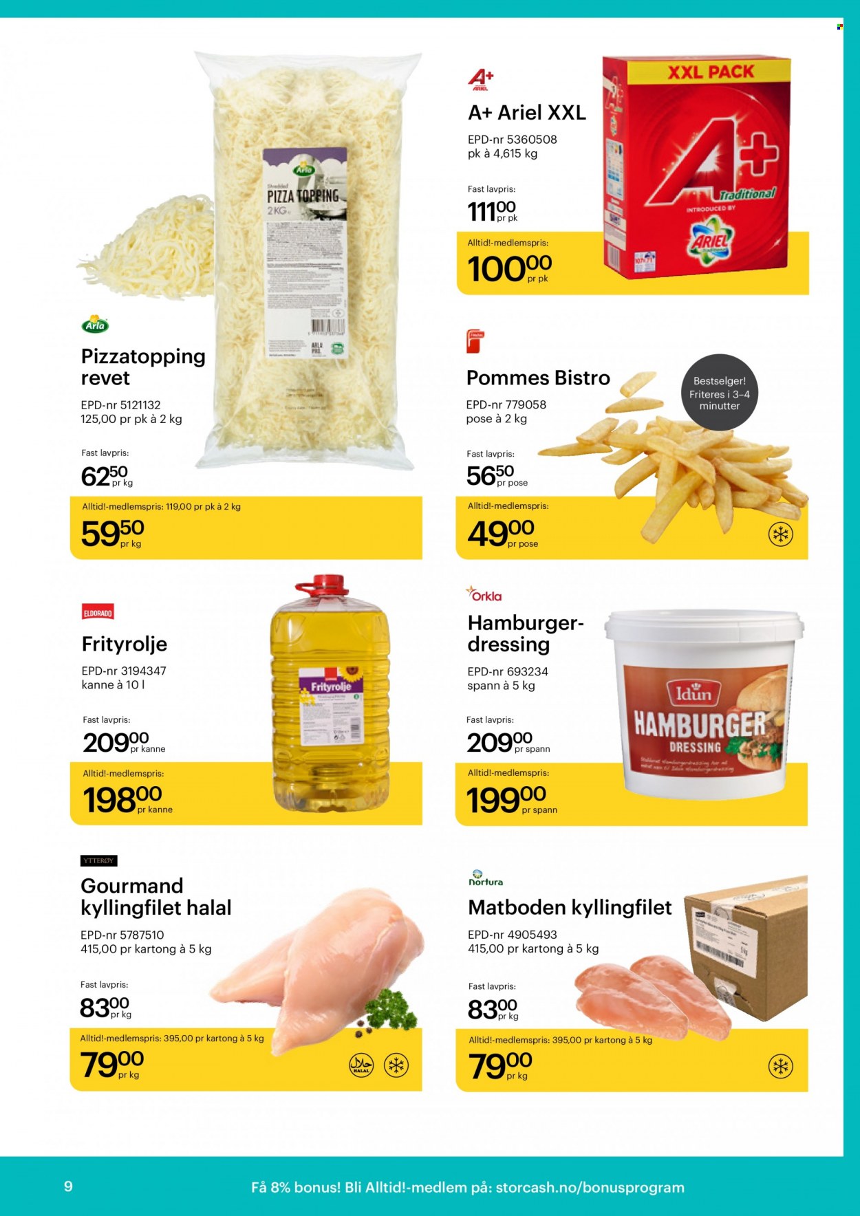 thumbnail - Kundeavis Storcash - 13.9.2021 - 9.10.2021 - Produkter fra tilbudsaviser - kyllingfilet, kyllingkjøtt, frityrolje. Side 9.