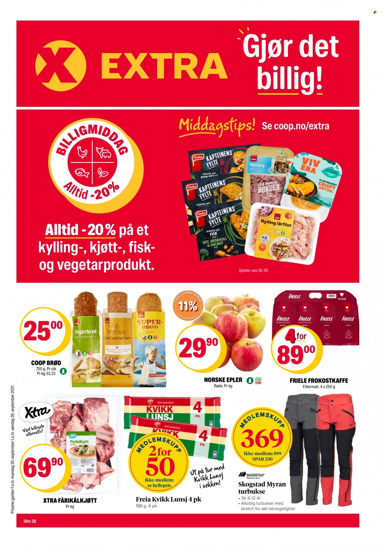 Kundeavis Coop Extra - 20.9.2021 - 26.9.2021. Side 1