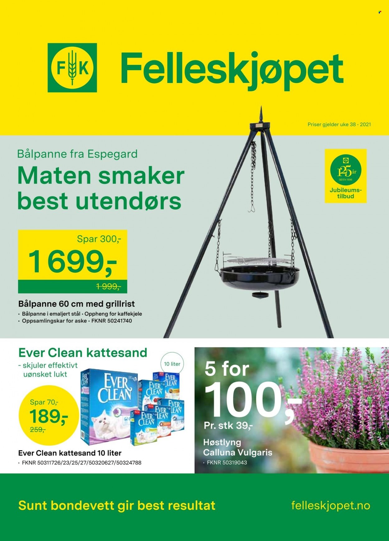 thumbnail - Kundeavis Felleskjøpet - 20.9.2021 - 26.9.2021 - Produkter fra tilbudsaviser - Espegard, bålpanne. Side 1.