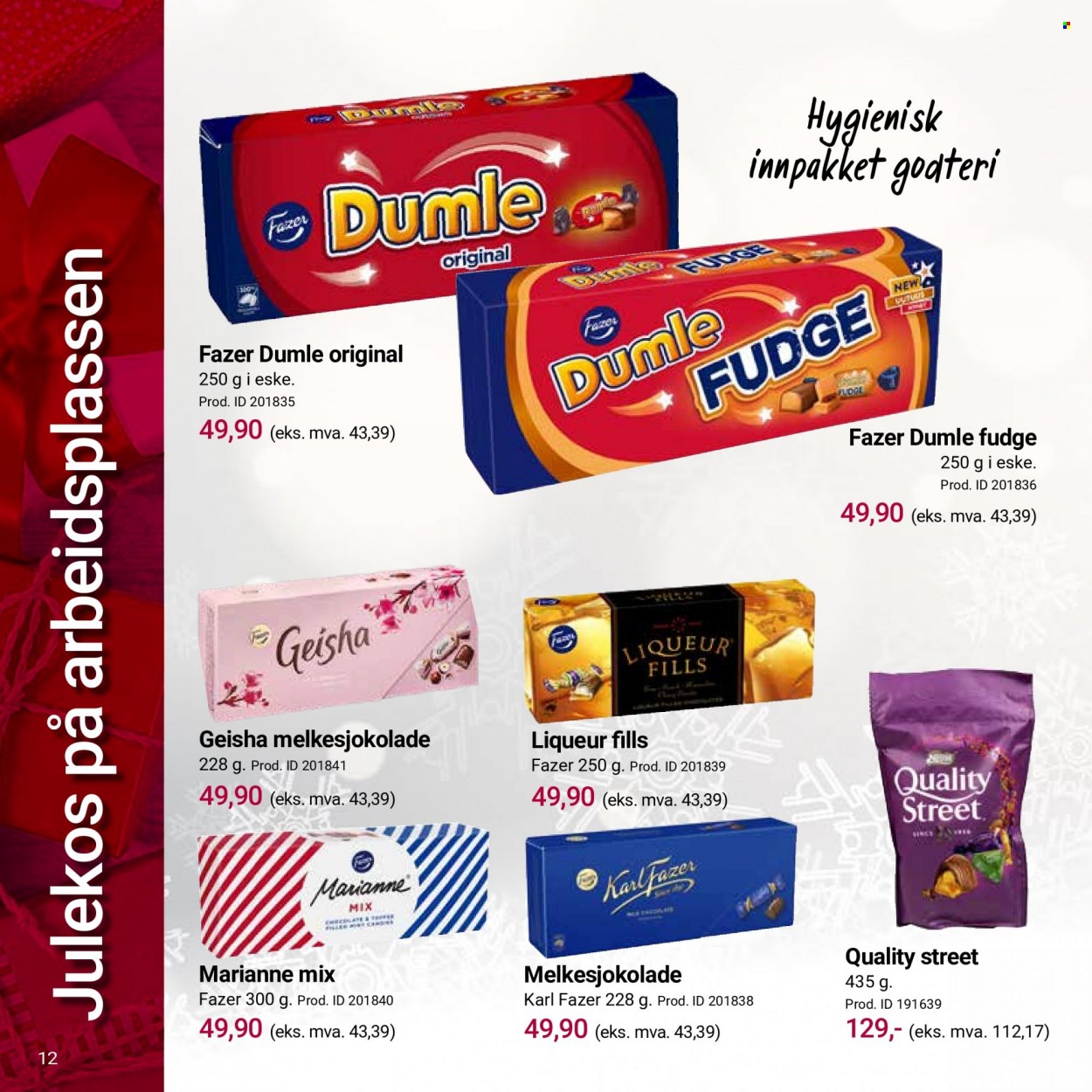 thumbnail - Kundeavis Europris - Produkter fra tilbudsaviser - melkesjokolade. Side 12.