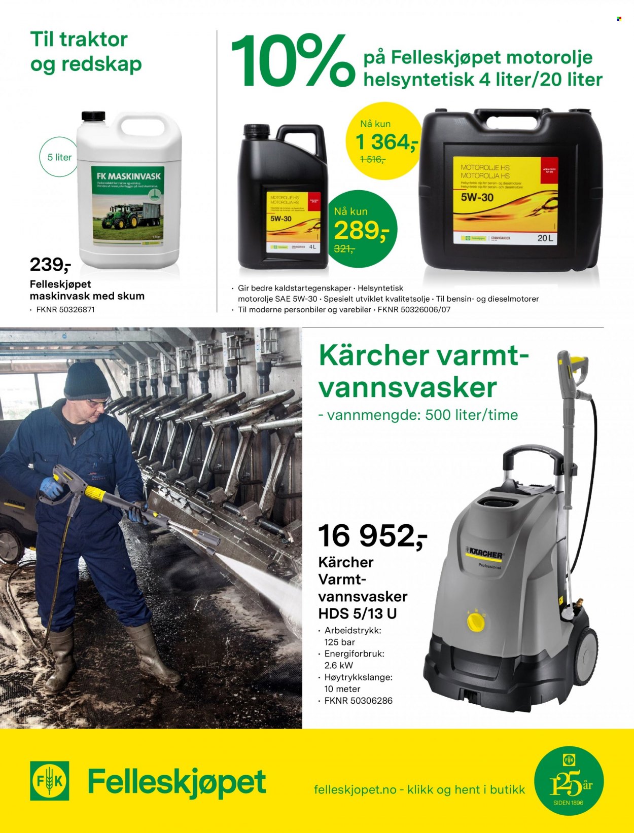 thumbnail - Kundeavis Felleskjøpet - 4.10.2021 - 17.10.2021 - Produkter fra tilbudsaviser - vaskemiddel, redskap, traktor. Side 5.