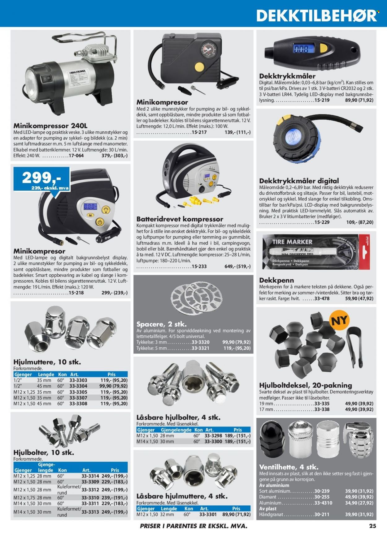 thumbnail - Kundeavis Biltema - Produkter fra tilbudsaviser - veske, batteri, lampe. Side 25.