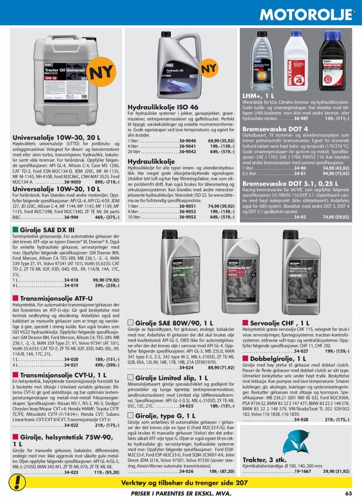 thumbnail - Kundeavis Biltema - Produkter fra tilbudsaviser - verktøy, motorolje. Side 63.