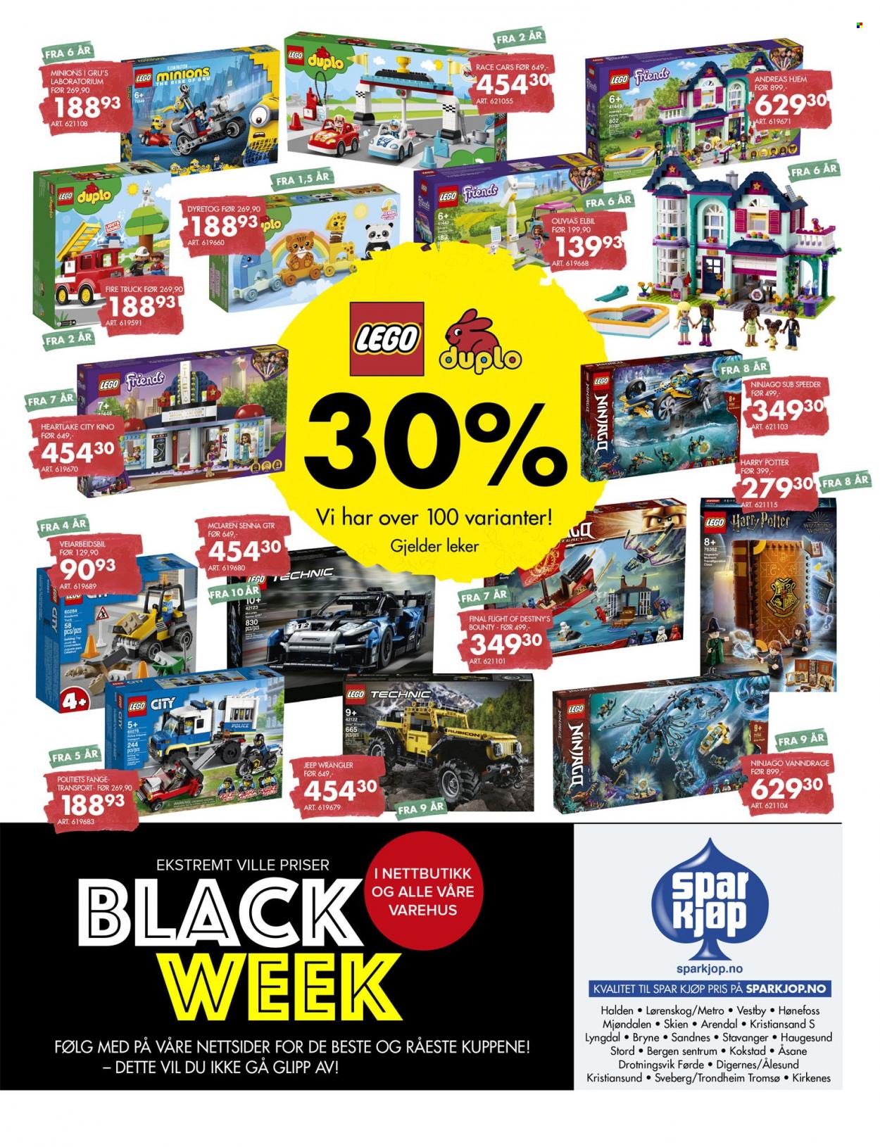 thumbnail - Kundeavis Sparkjøp - 8.11.2021 - 21.11.2021 - Produkter fra tilbudsaviser - Minions, LEGO, LEGO City, LEGO Friends, LEGO Technic, police. Side 12.