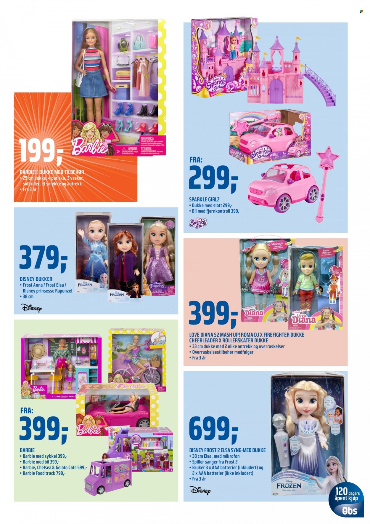 thumbnail - Kundeavis Coop Obs - 10.11.2021 - 24.12.2021 - Produkter fra tilbudsaviser - Frozen, gelato, Disney, Barbie, smykke, sko, dukke, sparkle girlz. Side 27.