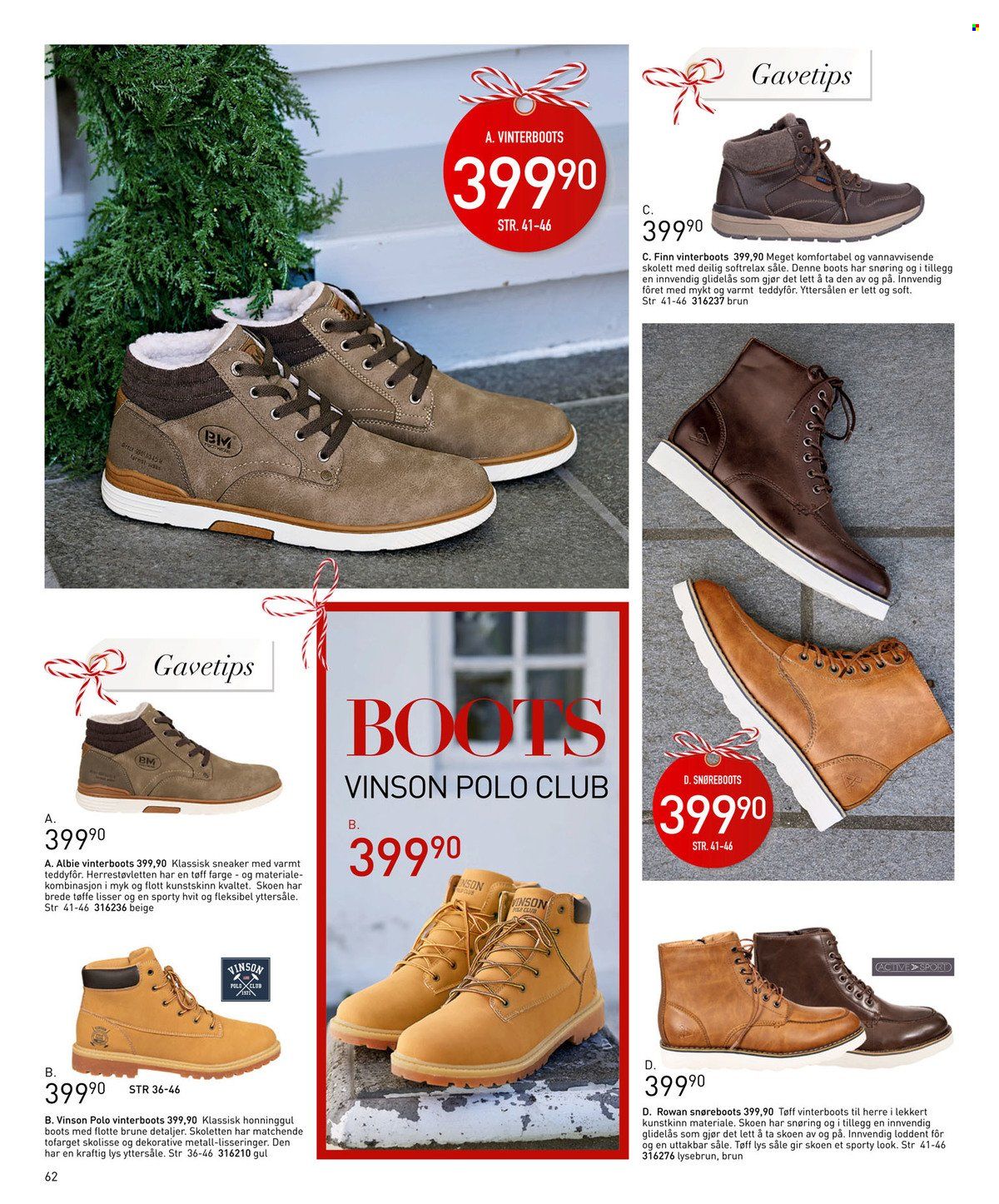 thumbnail - Kundeavis Sparkjøp - 4.11.2021 - 23.12.2021 - Produkter fra tilbudsaviser - boots, vintersko, Skolett, sneaker. Side 62.