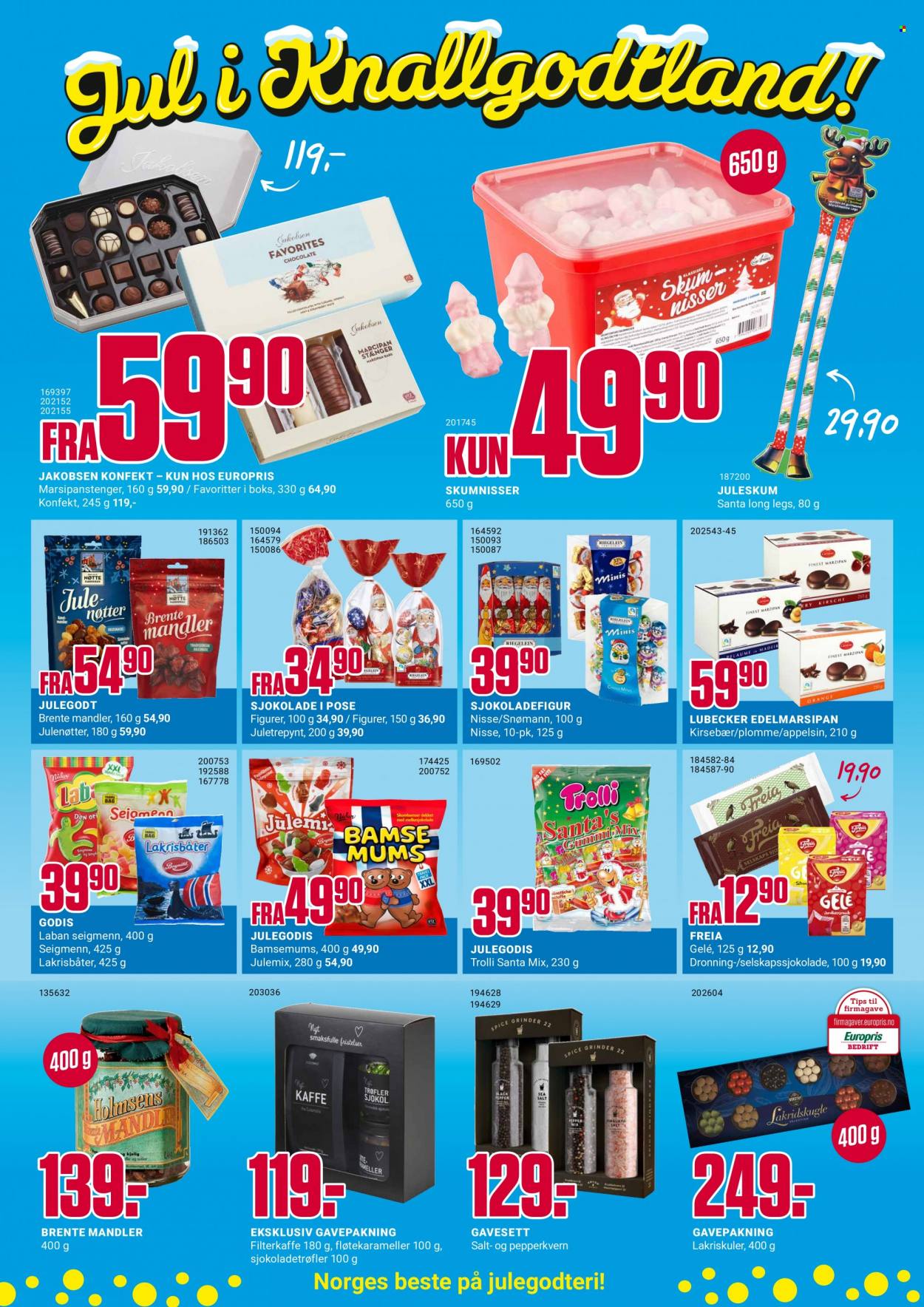 thumbnail - Kundeavis Europris - 15.11.2021 - 20.11.2021 - Produkter fra tilbudsaviser - gelé, sjokolade, Freia, nøtter, figur. Side 2.