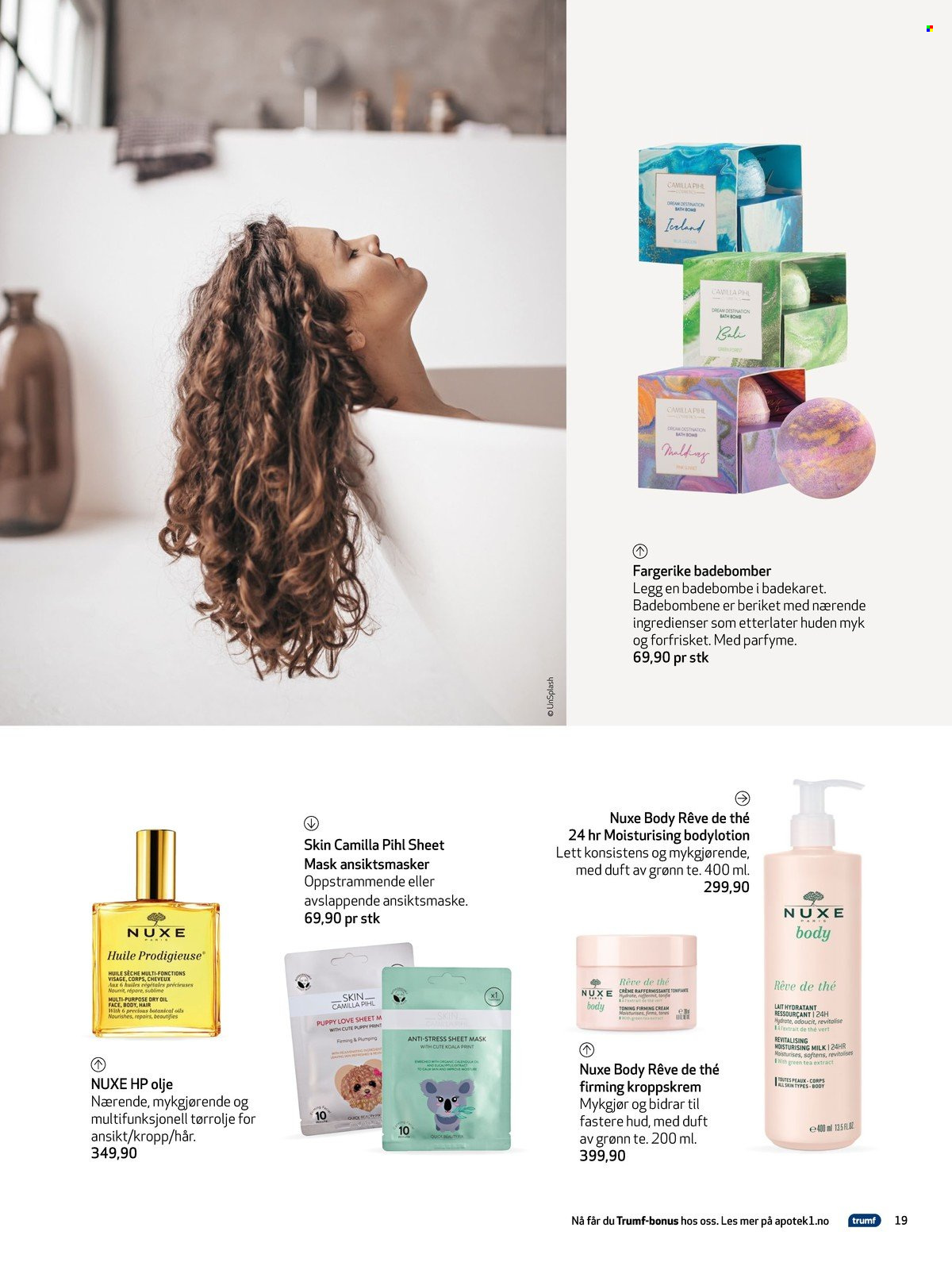 thumbnail - Kundeavis Apotek 1 - Produkter fra tilbudsaviser - mask, tea, cream, ansiktsmaske, body lotion. Side 19.