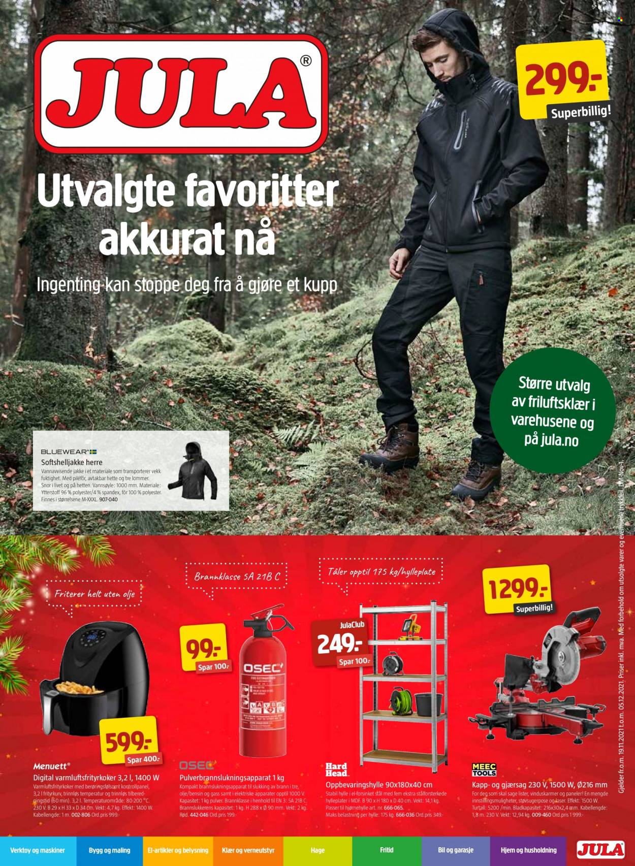 thumbnail - Kundeavis Jula - 19.11.2021 - 5.12.2021 - Produkter fra tilbudsaviser - gjærsag, verktøy, jakke. Side 1.