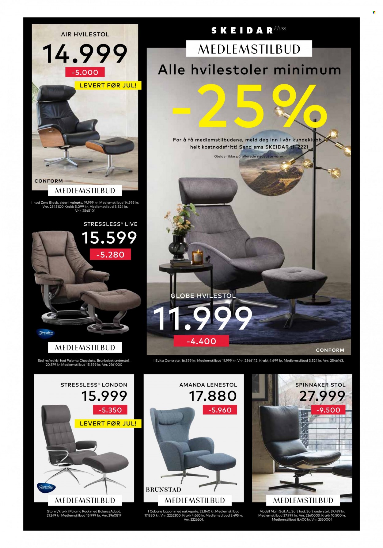 thumbnail - Kundeavis Skeidar - 22.11.2021 - 30.11.2021 - Produkter fra tilbudsaviser - stol, hvilestol, lenestol. Side 7.