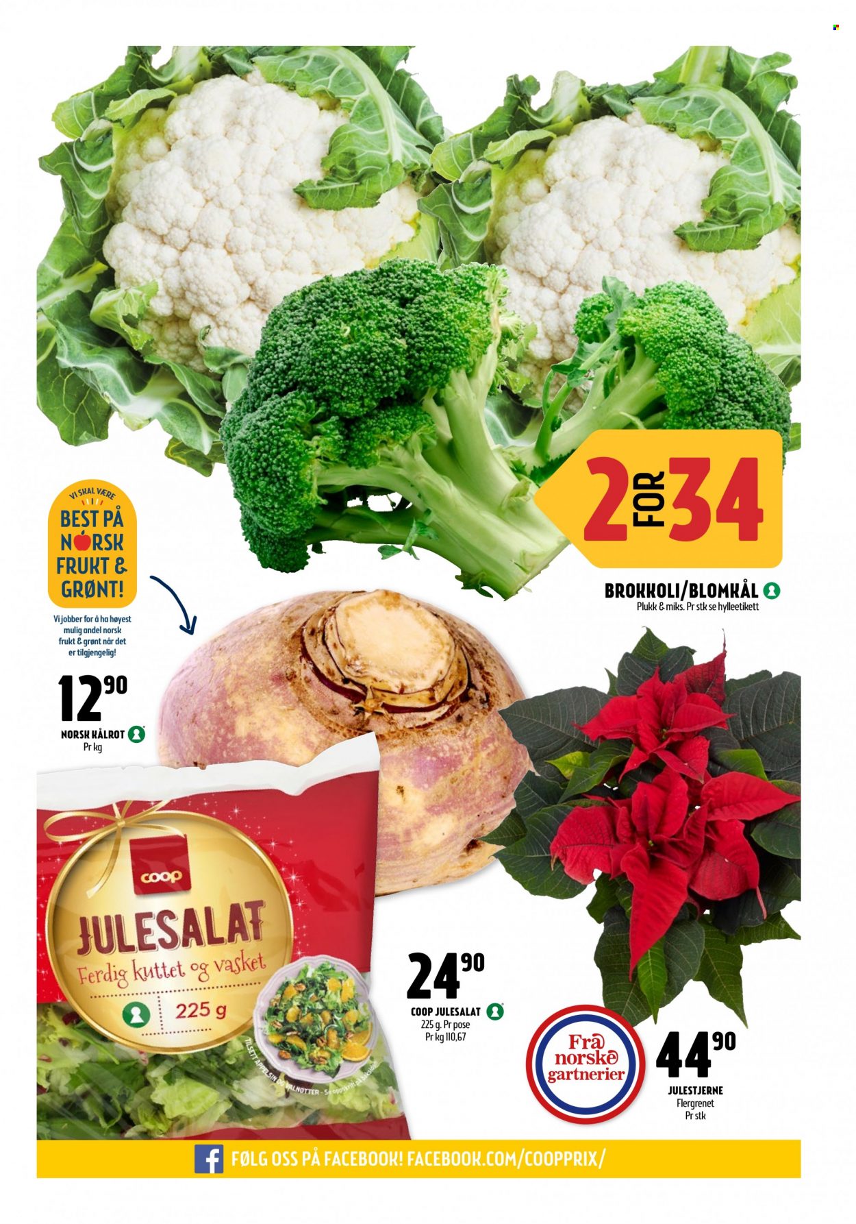 thumbnail - Kundeavis Coop Prix - 29.11.2021 - 12.12.2021 - Produkter fra tilbudsaviser - blomkål, brokkoli, kålrot. Side 3.