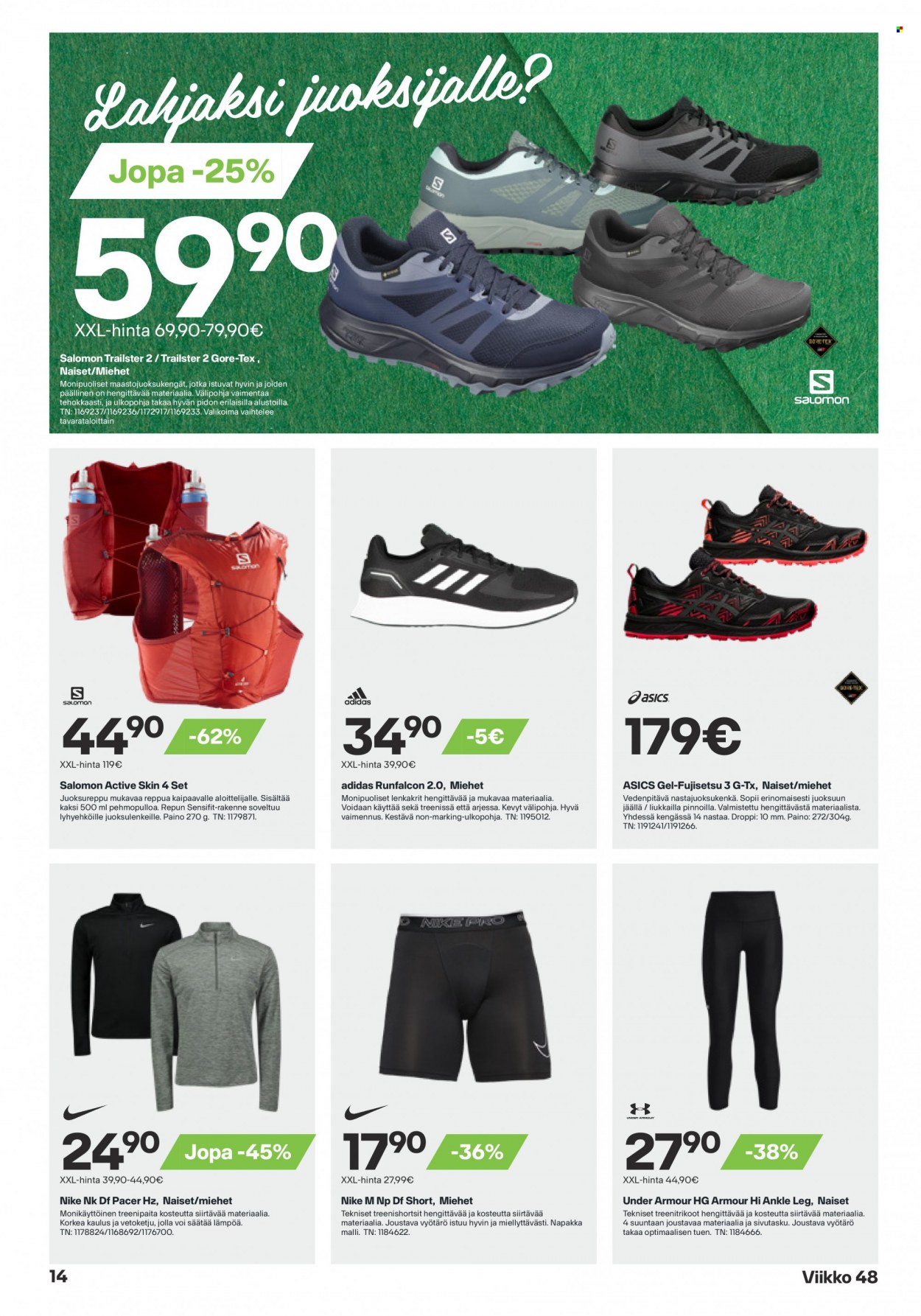 thumbnail - Kundeavis Rusta - 29.11.2021 - 1.12.2021 - Produkter fra tilbudsaviser - Adidas, Nike, Asics, Salomon. Side 14.