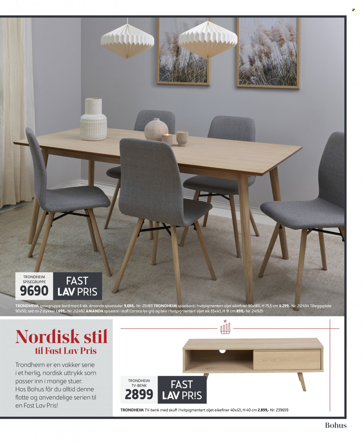 thumbnail - Kundeavis Bohus - 29.11.2021 - 24.12.2021 - Produkter fra tilbudsaviser - bord, spisebord, stol, spisestol, tv benk. Side 13.