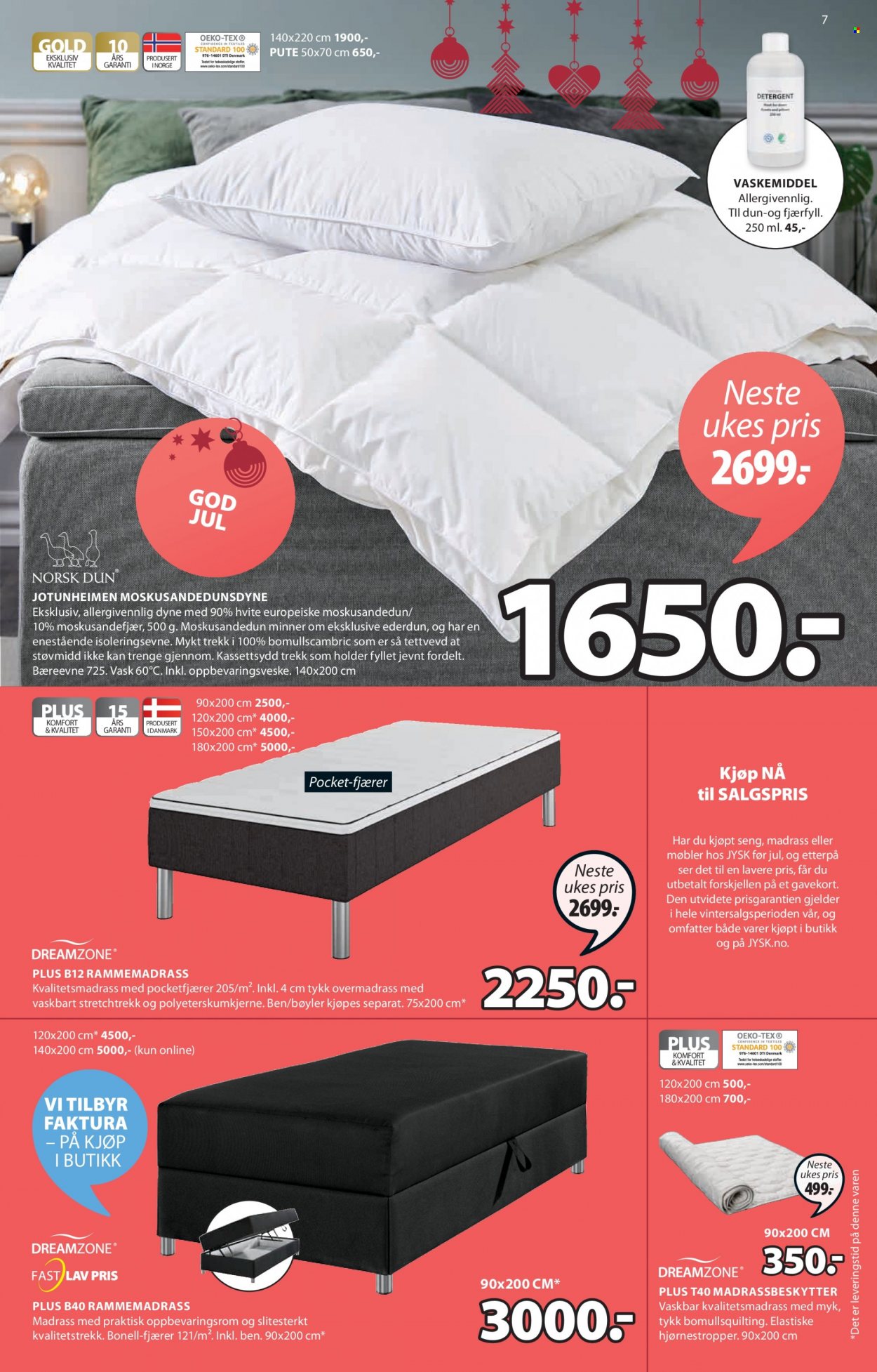 thumbnail - Kundeavis JYSK - 6.12.2021 - 11.12.2021 - Produkter fra tilbudsaviser - pute, seng, madrass. Side 7.