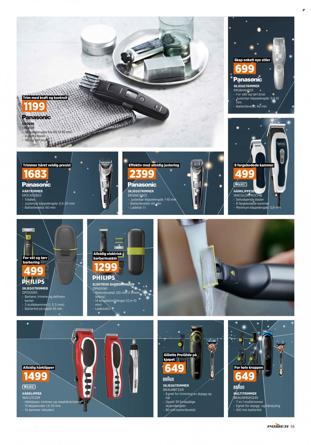 thumbnail - Kundeavis Power - Produkter fra tilbudsaviser - trimmer, barbermaskin, hårklipper, skjeggtrimmer, skap. Side 59.