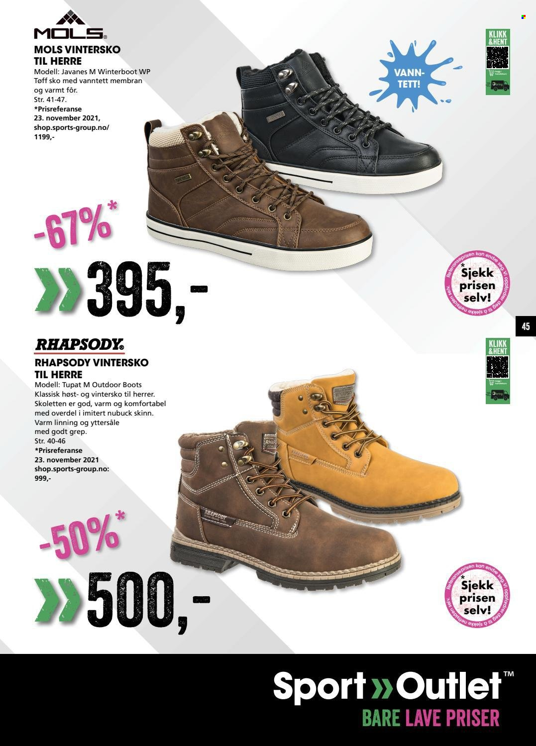 thumbnail - Kundeavis Sport Outlet - 7.12.2021 - 24.12.2021 - Produkter fra tilbudsaviser - boots, vintersko, sko. Side 45.