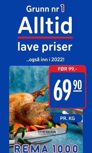 Kundeavis Rema 1000 - 27.12.2021 - 02.01.2022.